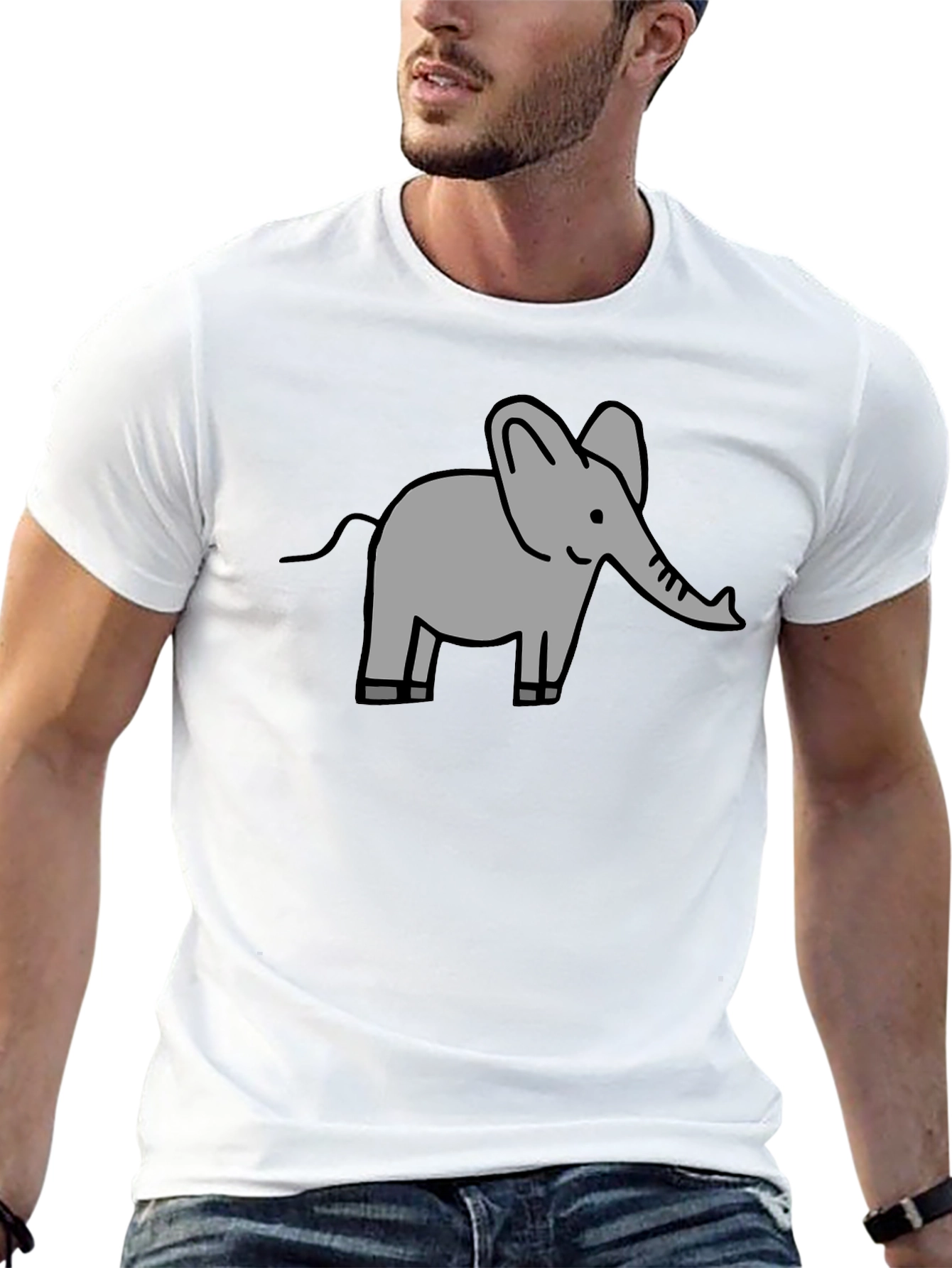 Elephant Graphic Tee - Black Cotton Comfort