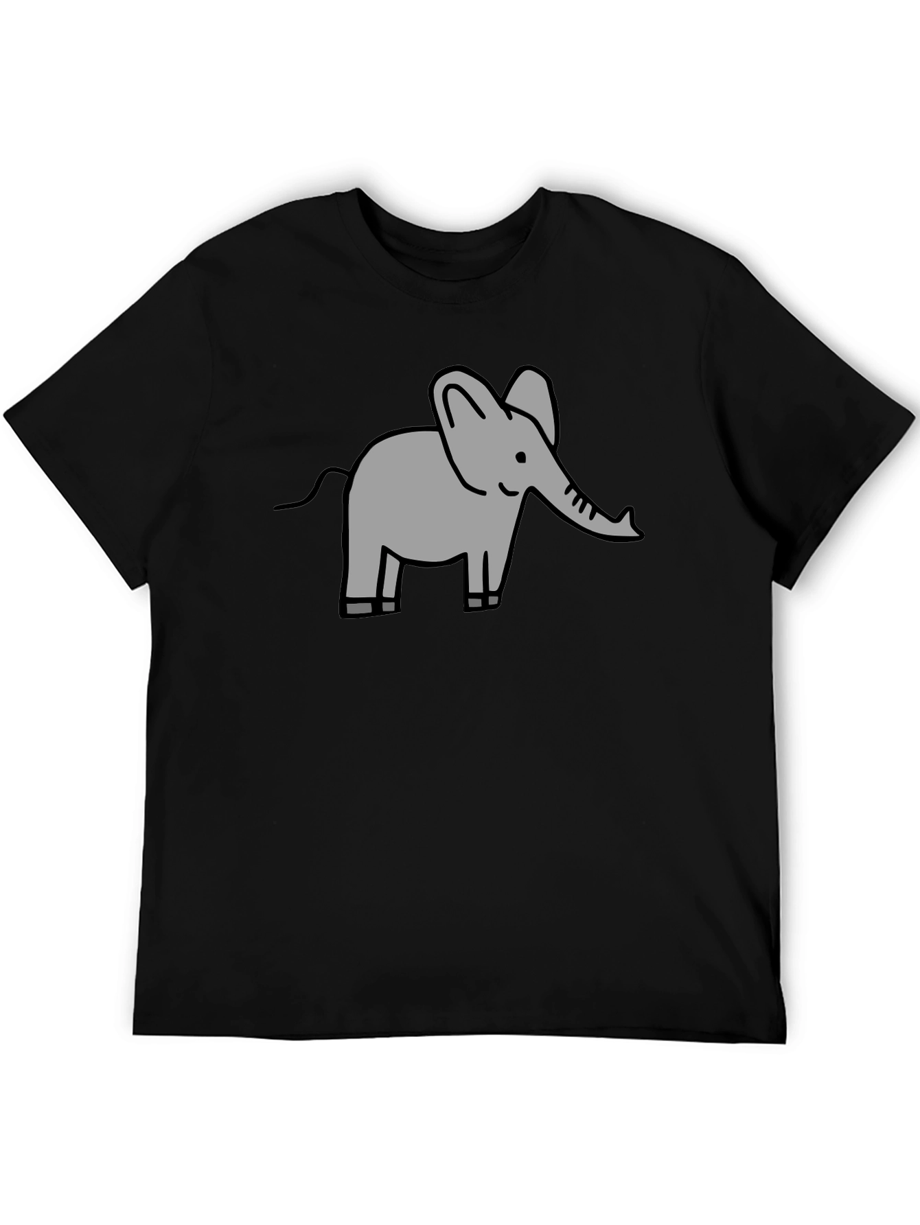 Elephant Graphic Tee - Black Cotton Comfort