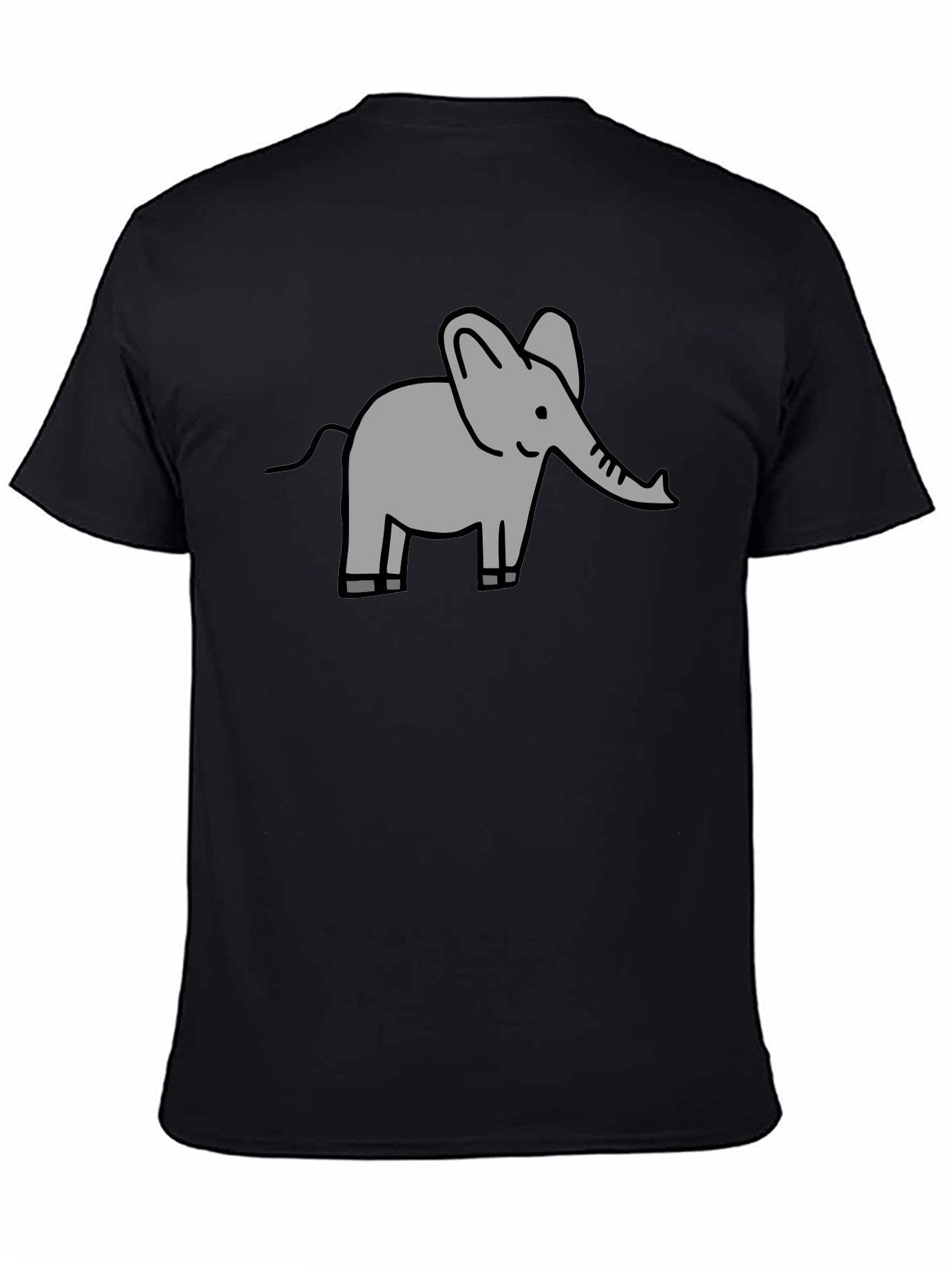 Elephant Graphic Tee - Black Cotton Comfort
