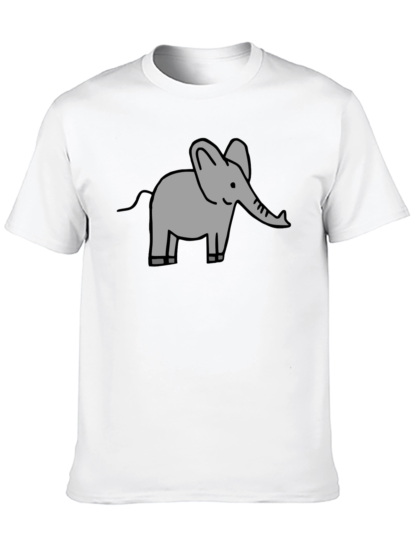 Elephant Graphic Tee - Black Cotton Comfort