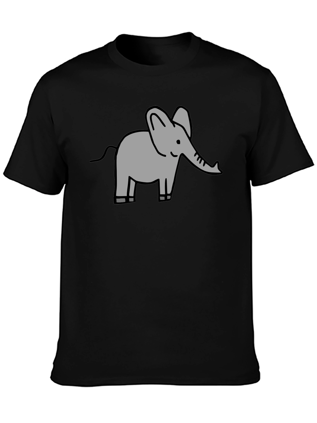 Elephant Graphic Tee - Black Cotton Comfort