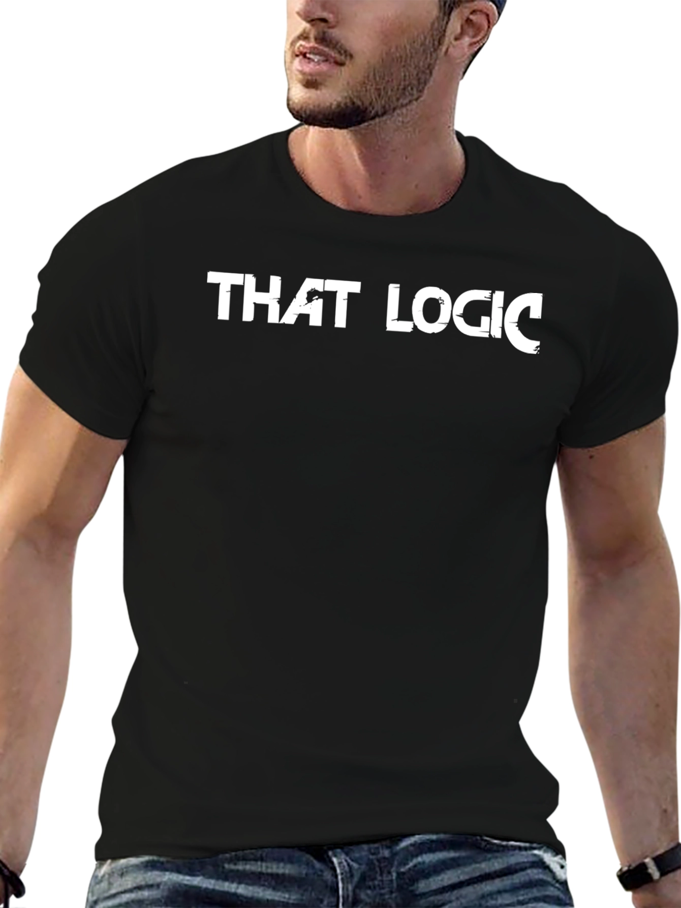 That Logic Graphic Tee - Black Cotton Casual Shirt