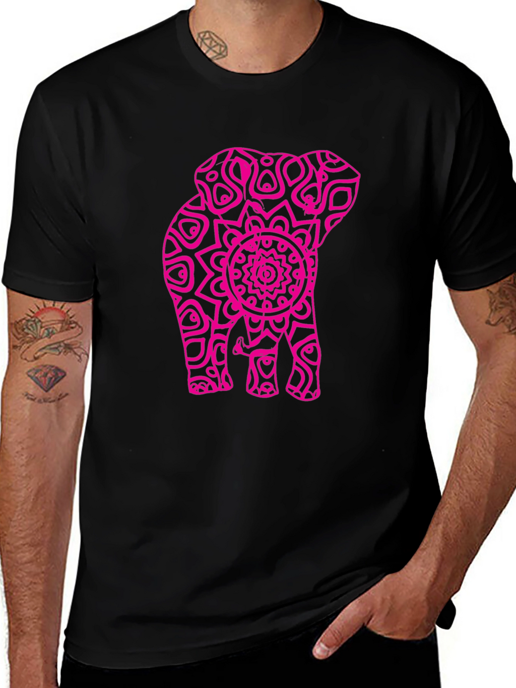 Elephant Mandala Graphic Tee