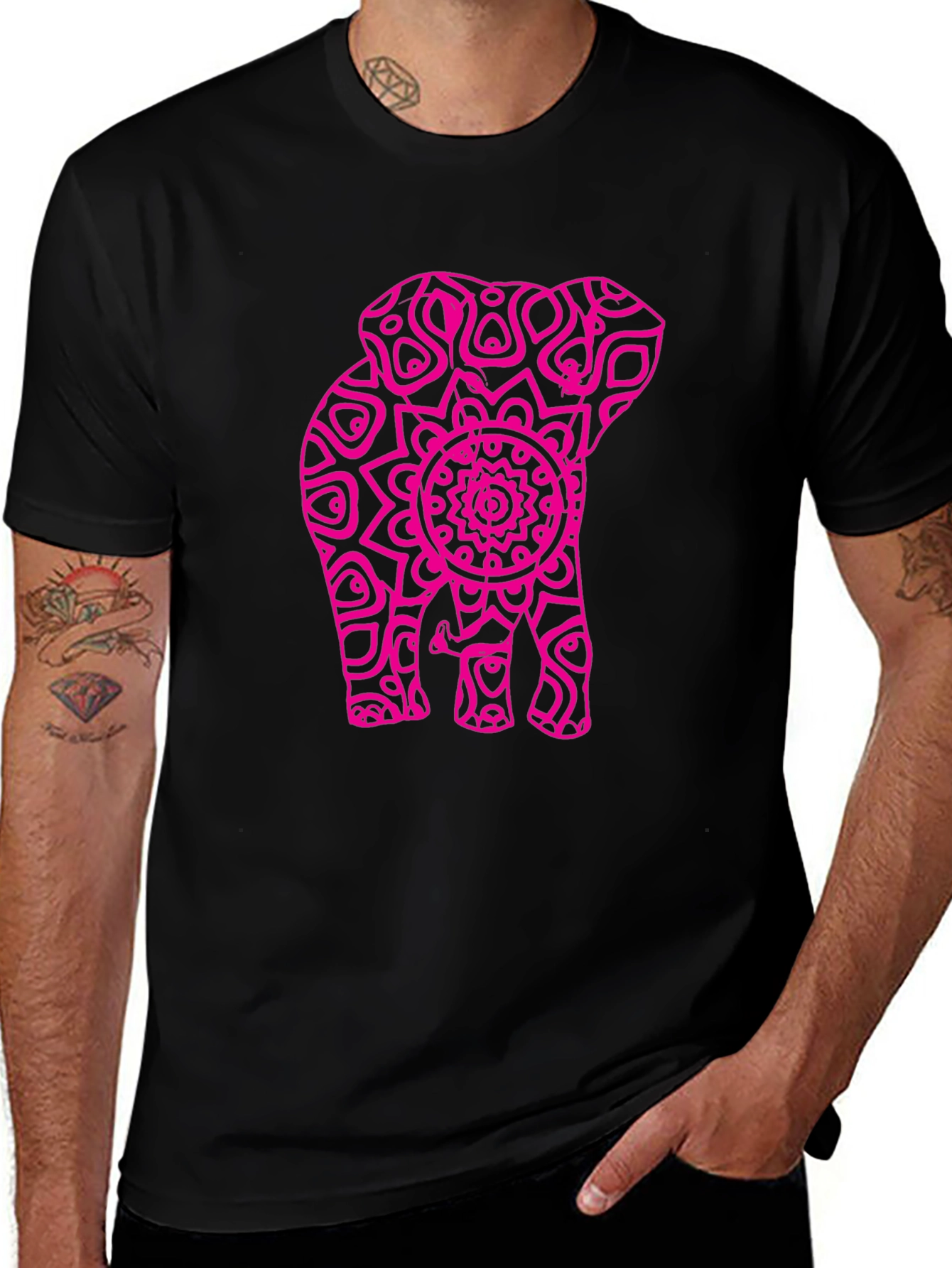 Elephant Mandala Graphic Tee