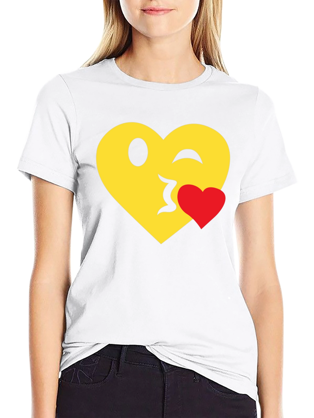 Emoji Heart Kiss T-Shirt - Black