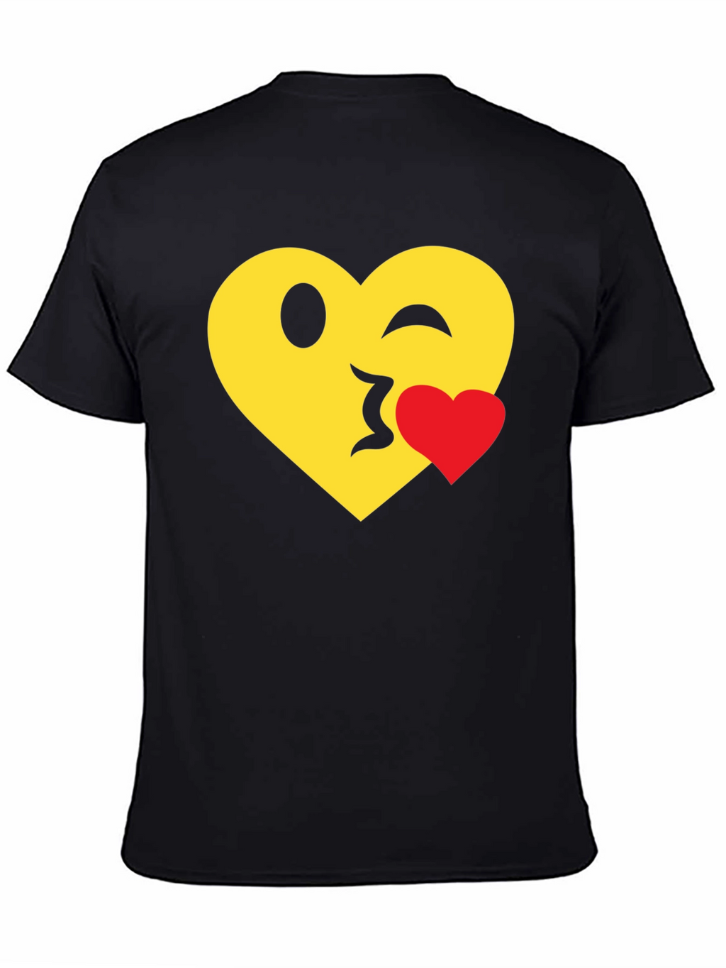 Emoji Heart Kiss T-Shirt - Black