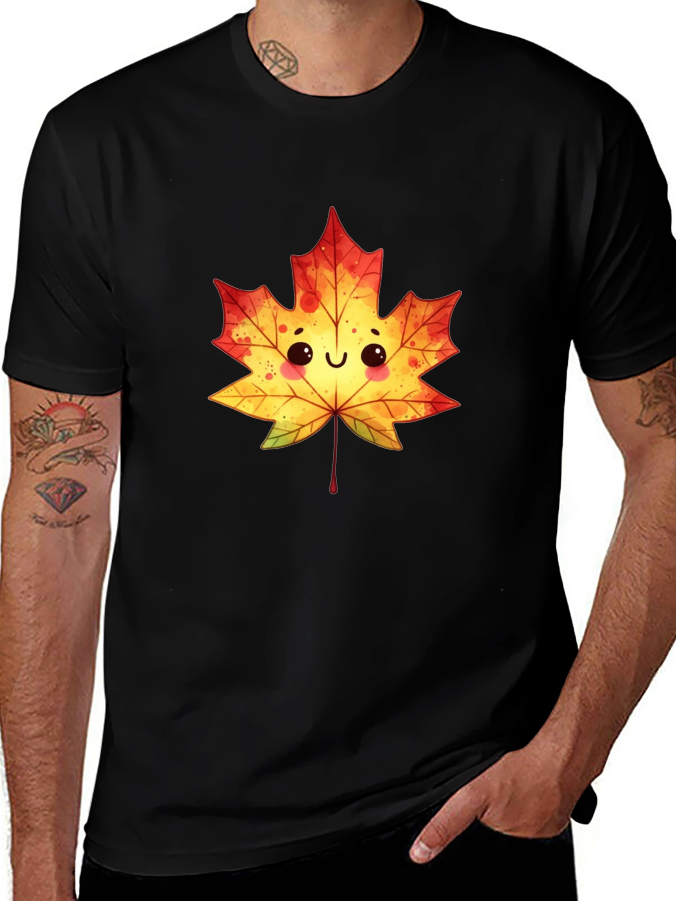 Cute Maple Leaf Graphic Tee - Fall Vibes