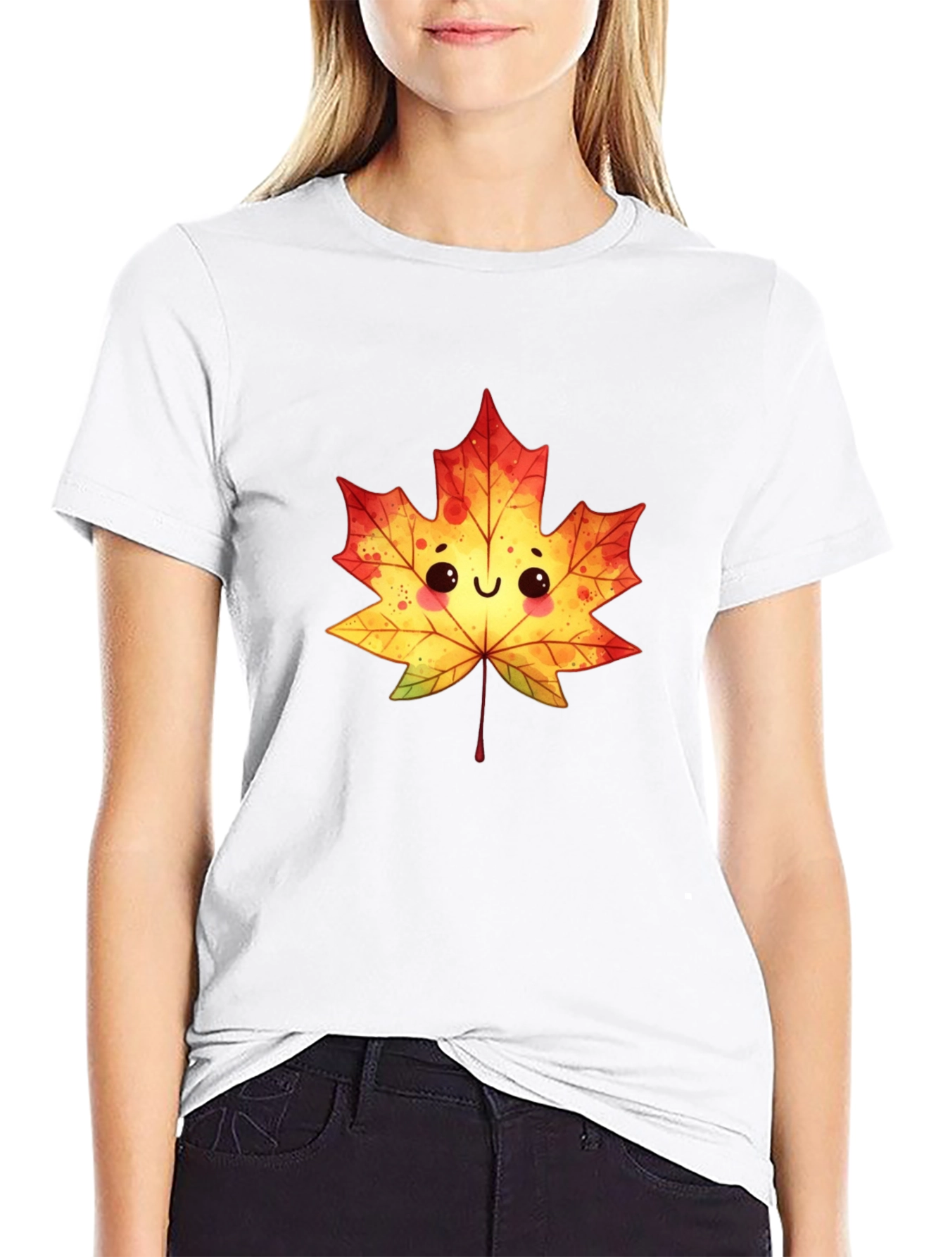 Cute Maple Leaf Graphic Tee - Fall Vibes