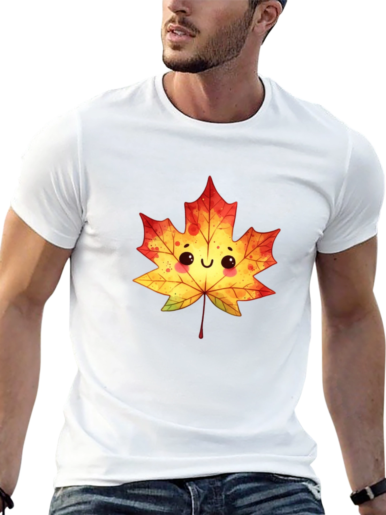 Cute Maple Leaf Graphic Tee - Fall Vibes