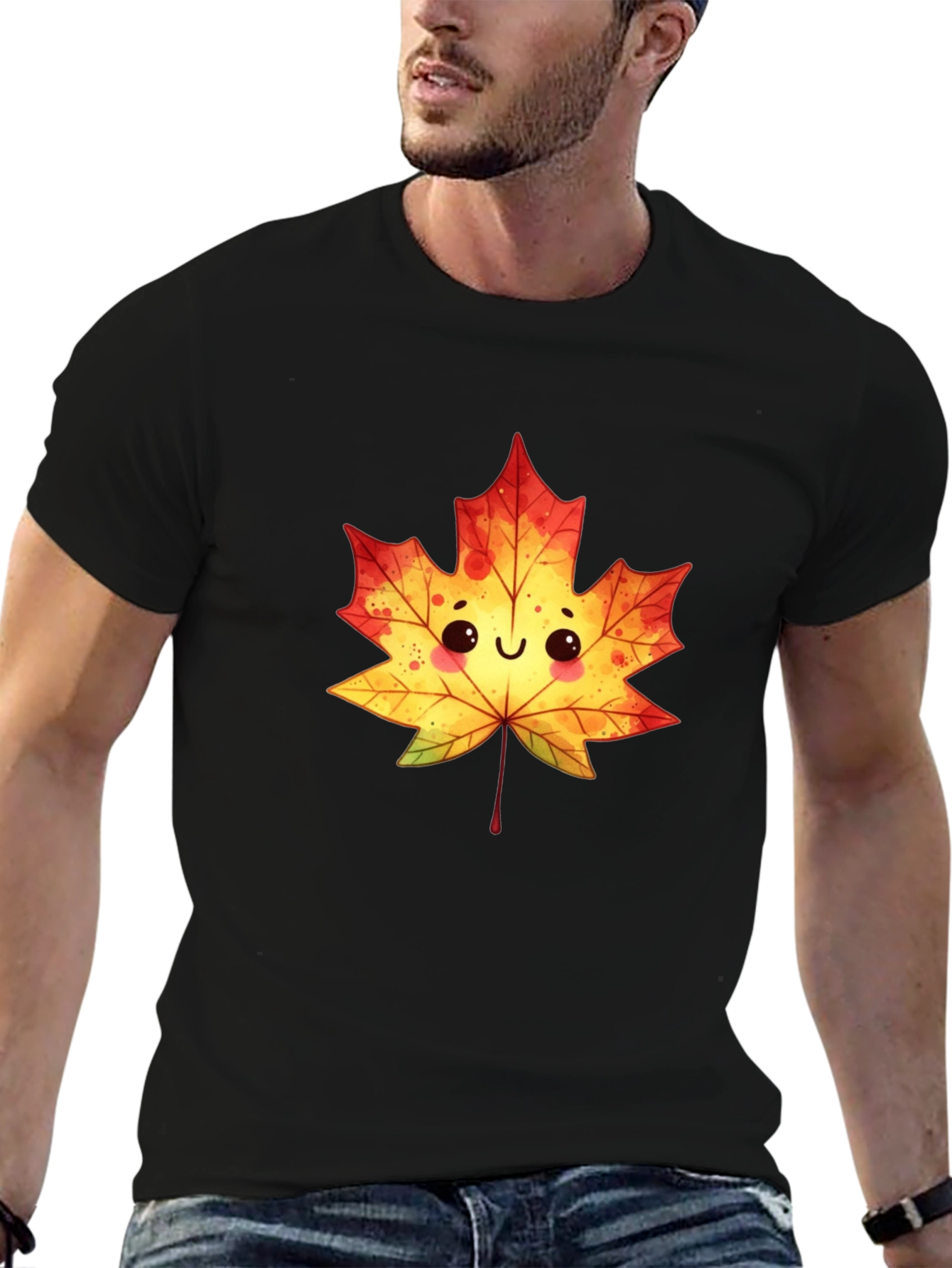 Cute Maple Leaf Graphic Tee - Fall Vibes
