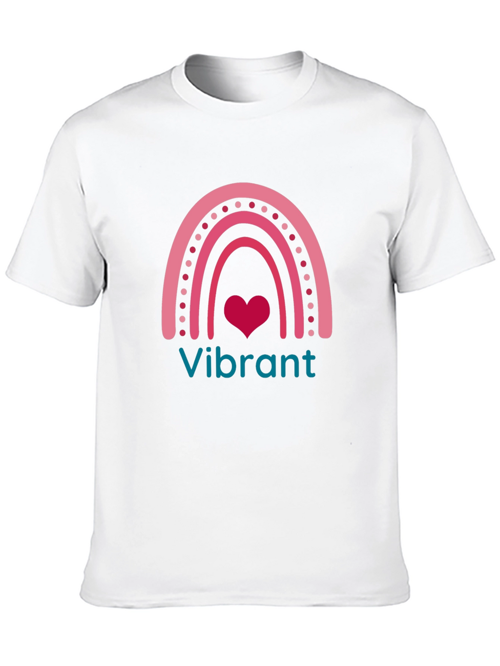 Vibrant Rainbow Heart Graphic Tee - Black