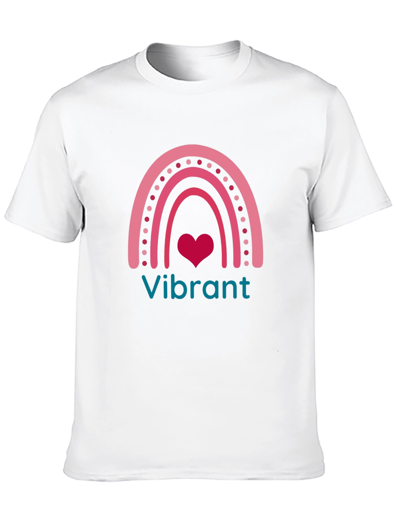 Vibrant Rainbow Heart Graphic Tee - Black