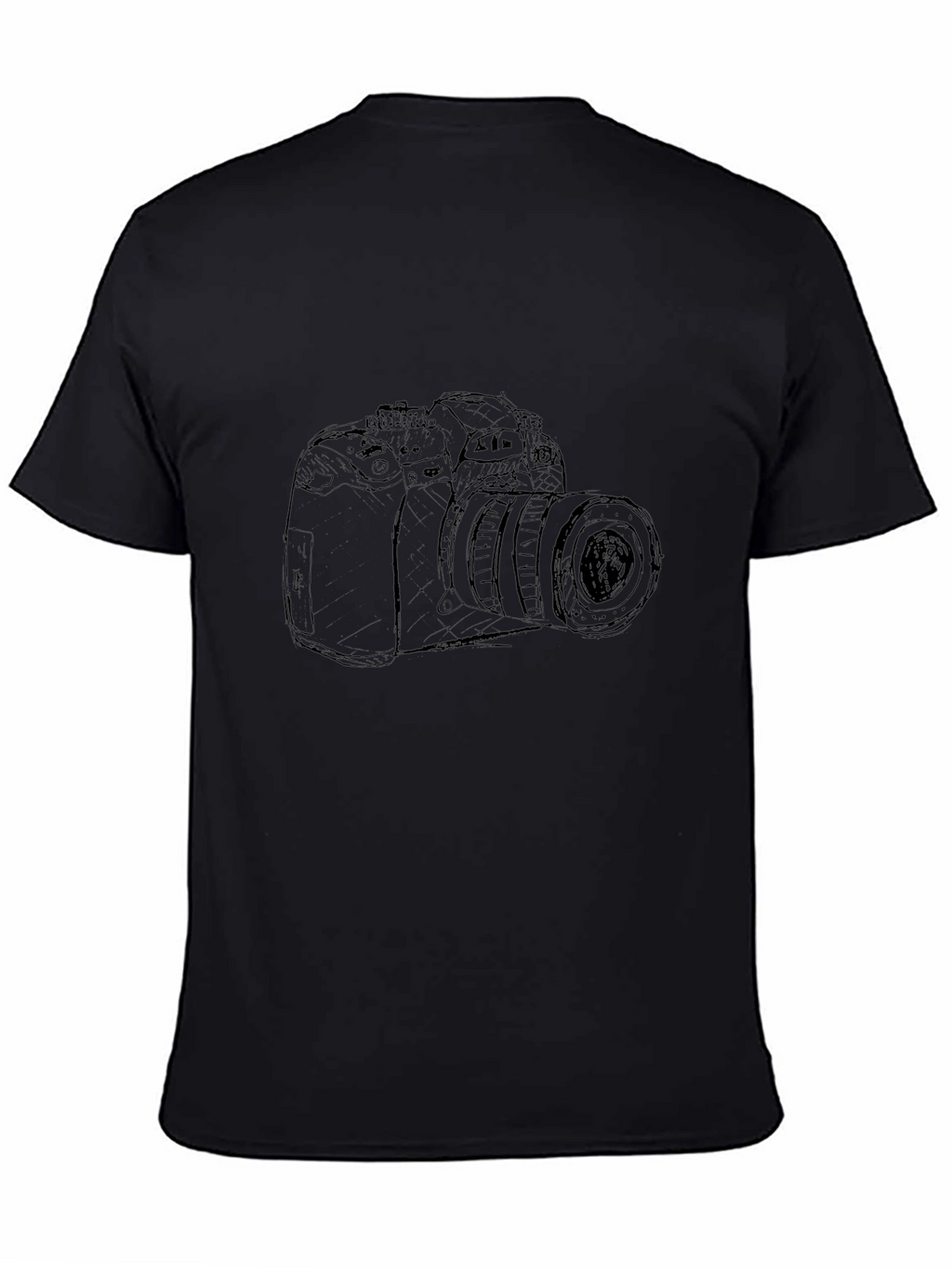 Camera Sketch Graphic Tee - Black