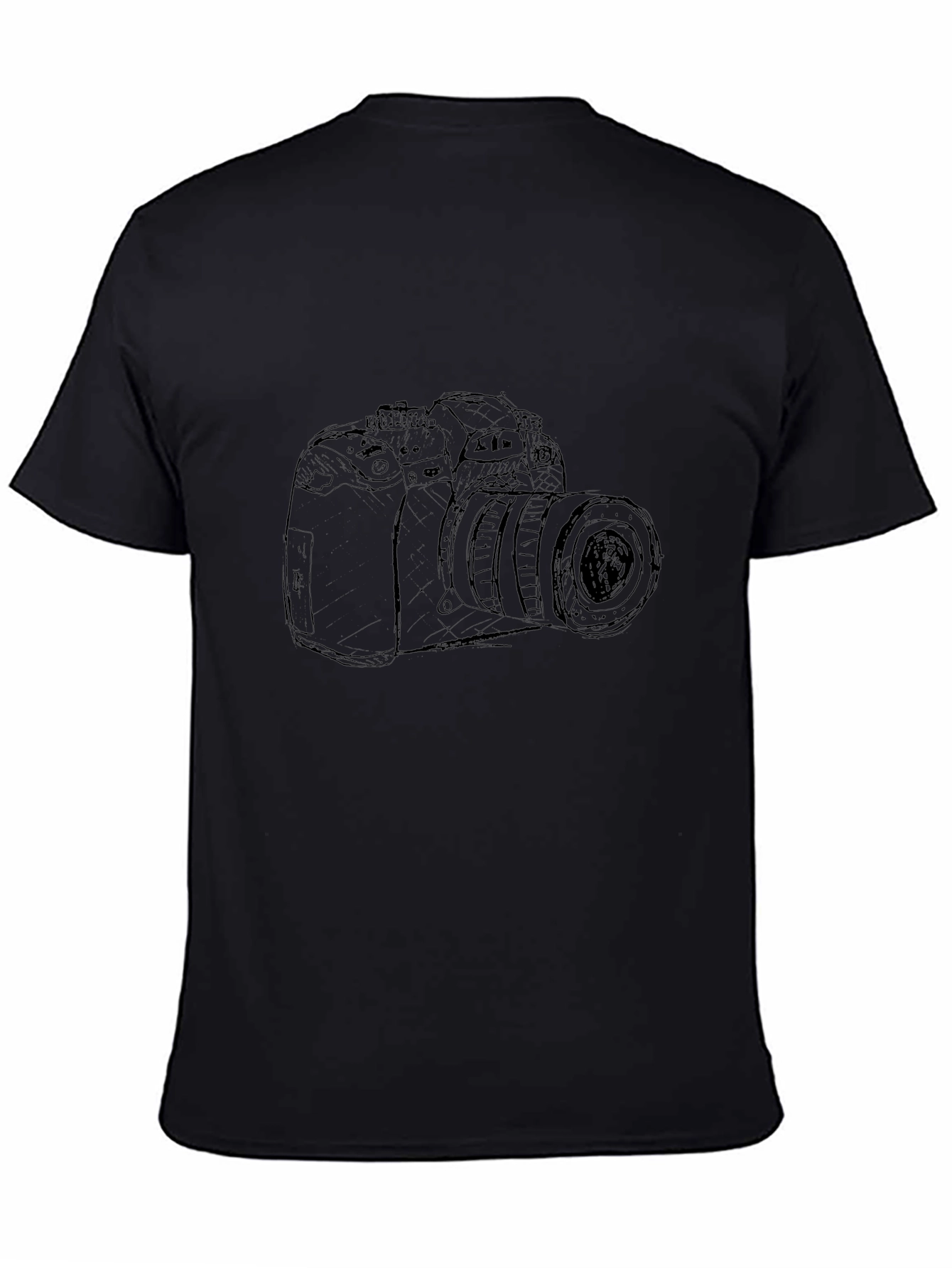 Camera Sketch Graphic Tee - Black
