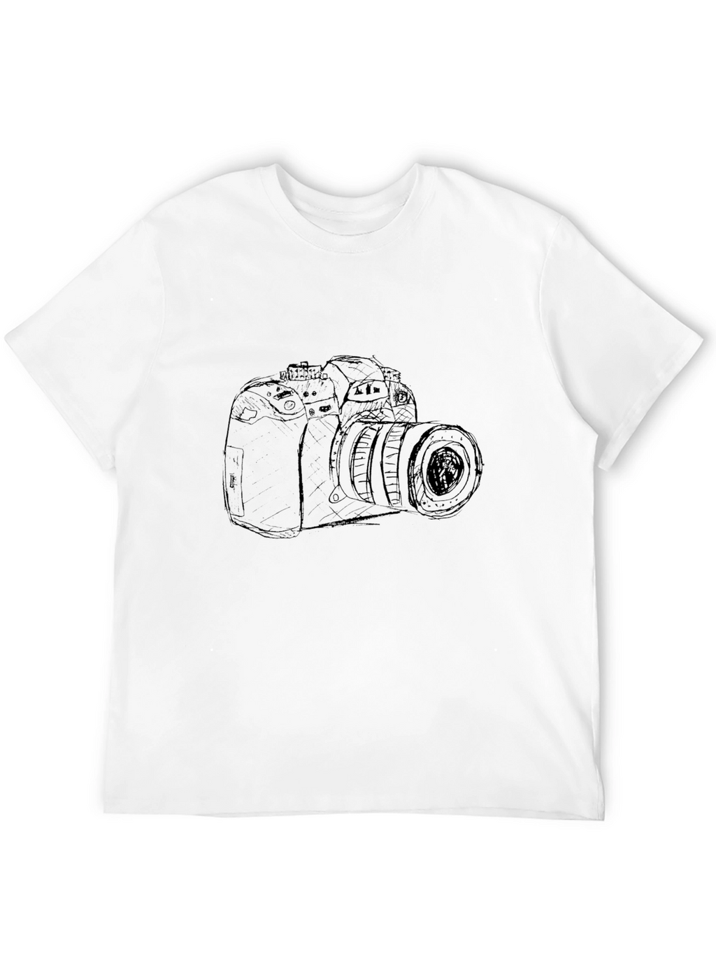 Camera Sketch Graphic Tee - Black