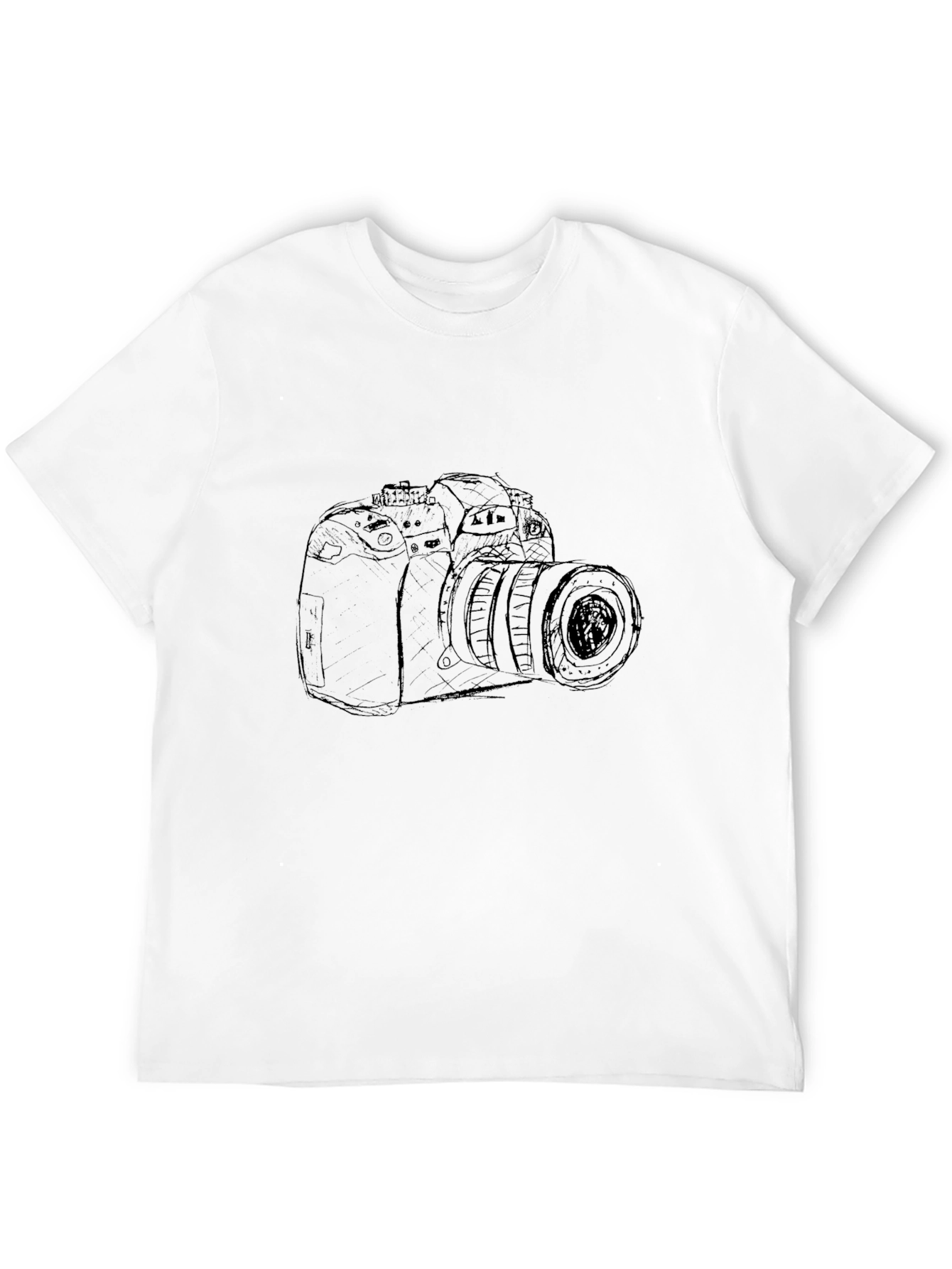 Camera Sketch Graphic Tee - Black