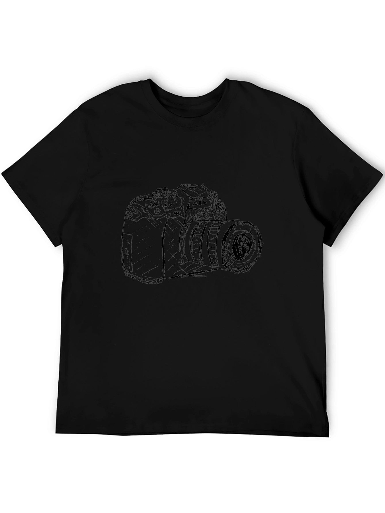 Camera Sketch Graphic Tee - Black