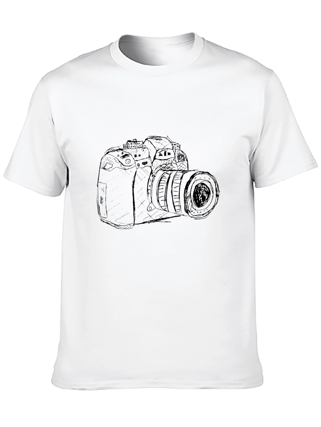 Camera Sketch Graphic Tee - Black