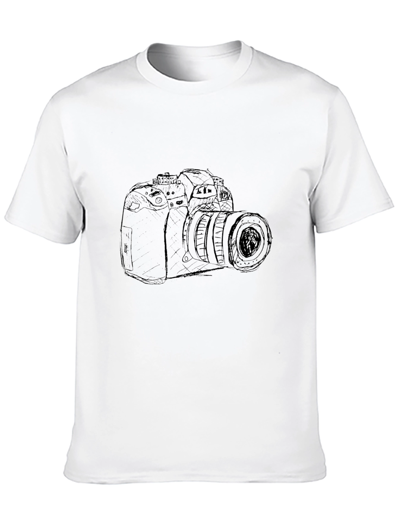 Camera Sketch Graphic Tee - Black