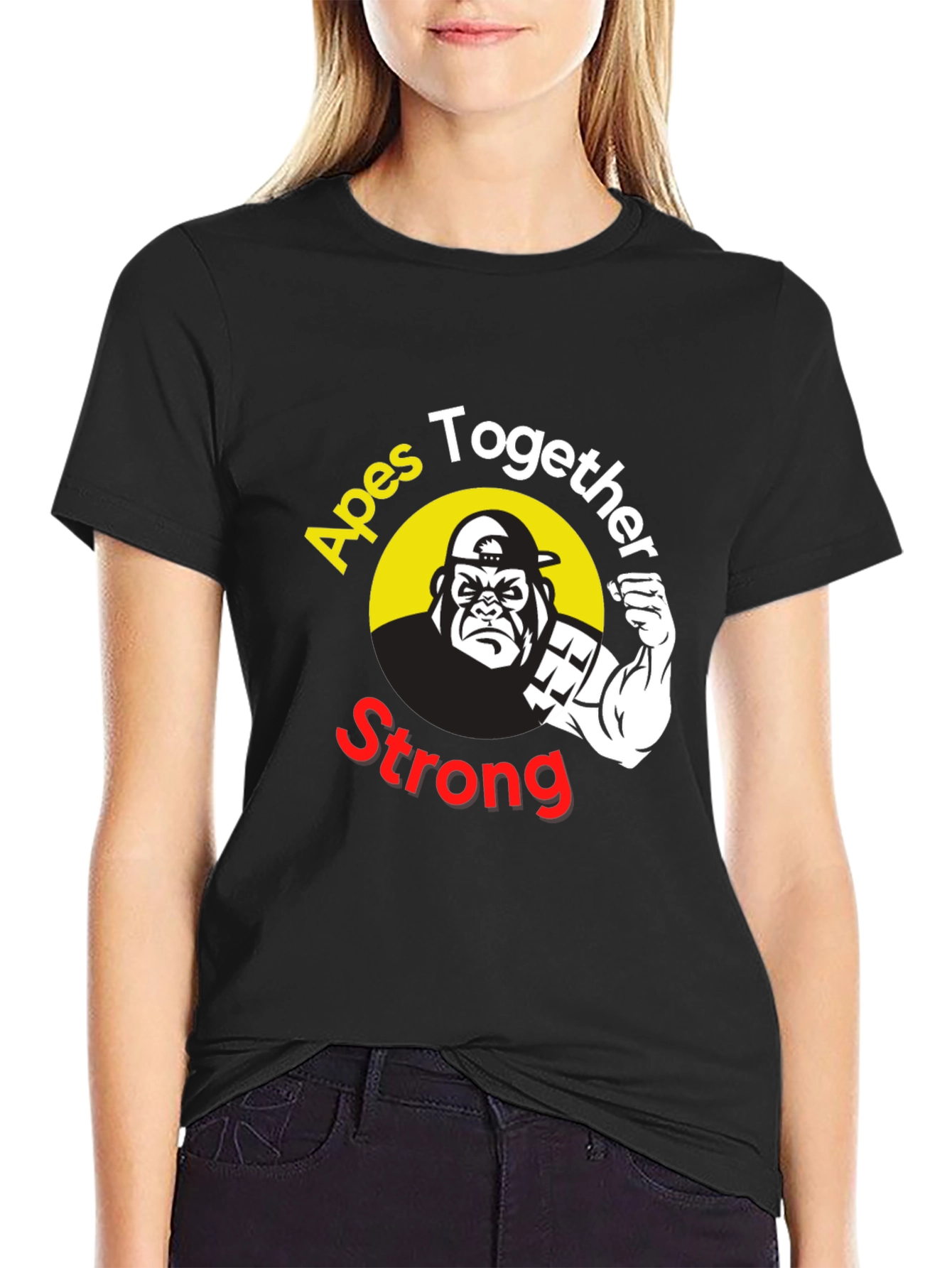 Apes Together Strong Graphic T-Shirt - Black