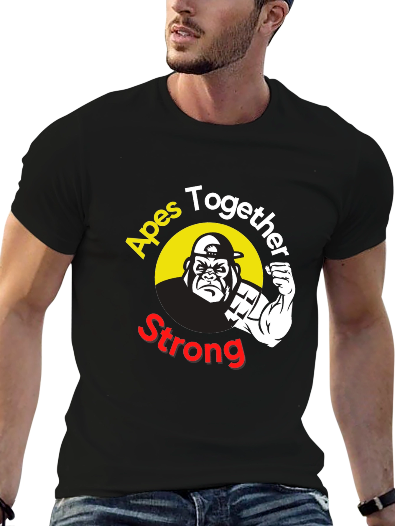 Apes Together Strong Graphic T-Shirt - Black