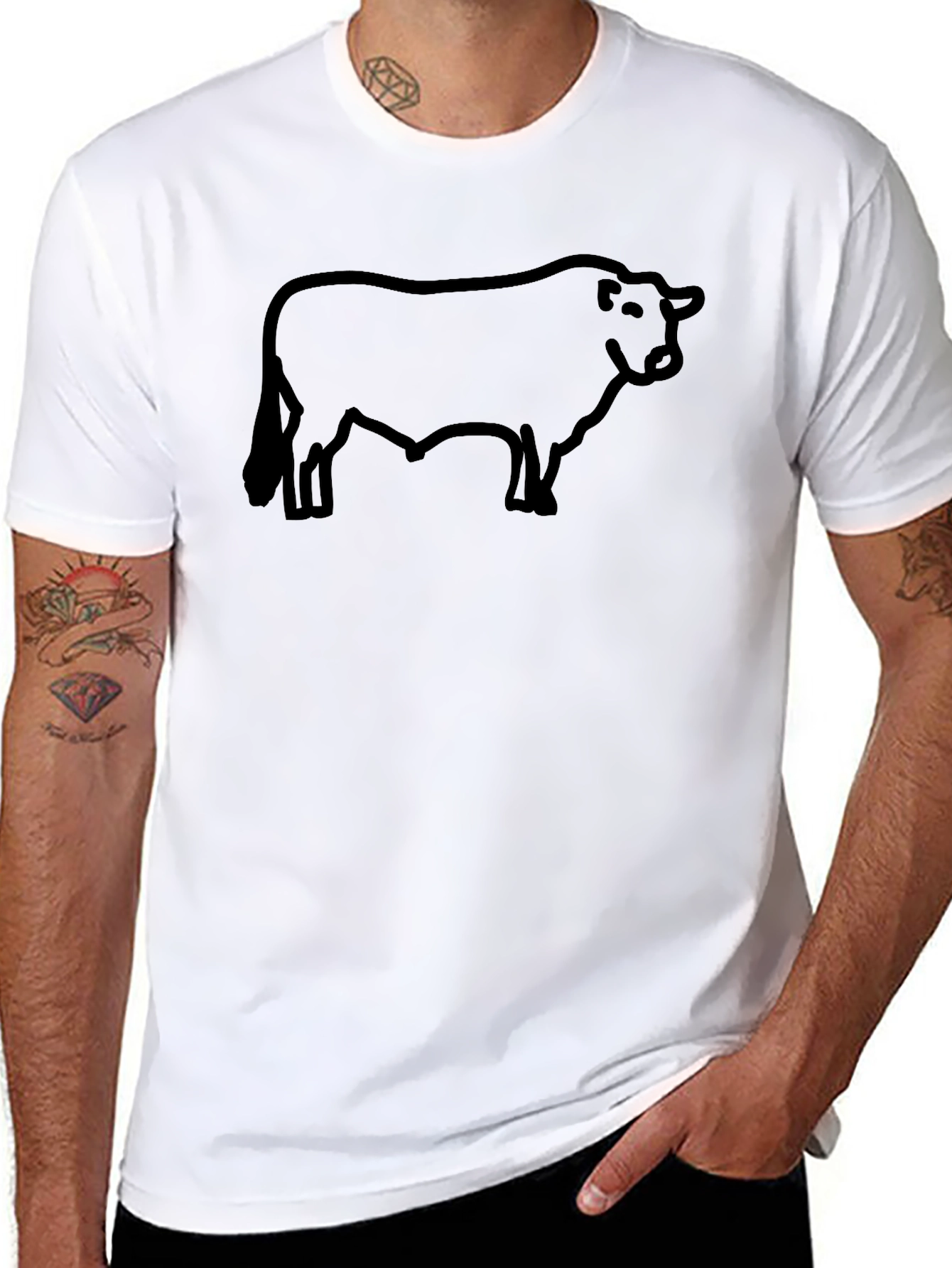 Black Bull Outline T-Shirt