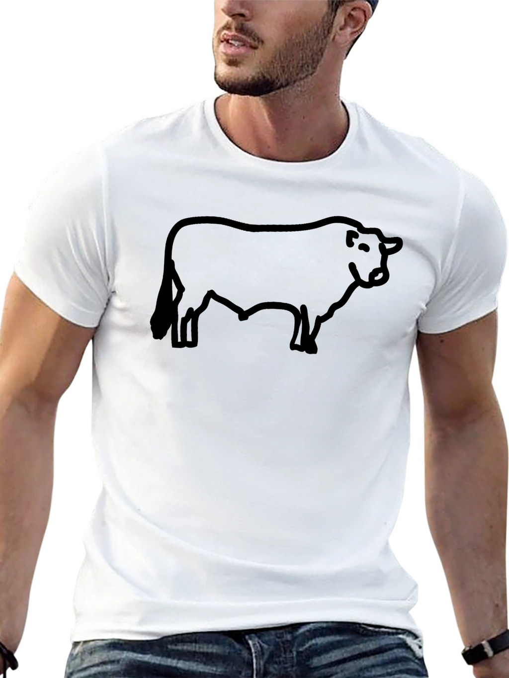 Black Bull Outline T-Shirt