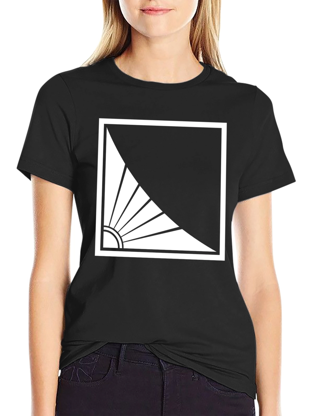 Abstract Sun Graphic Tee - Modern Style