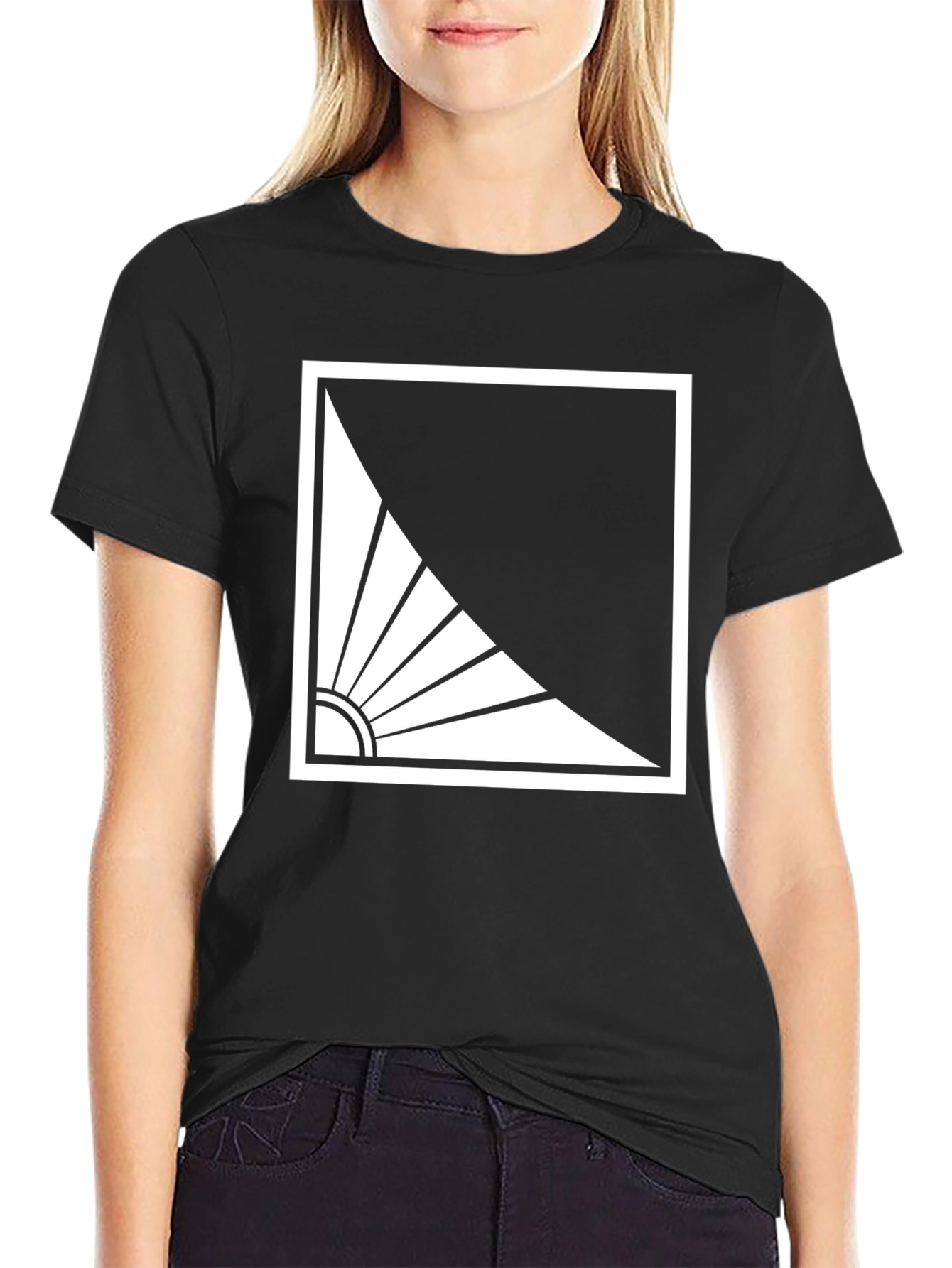Abstract Sun Graphic Tee - Modern Style