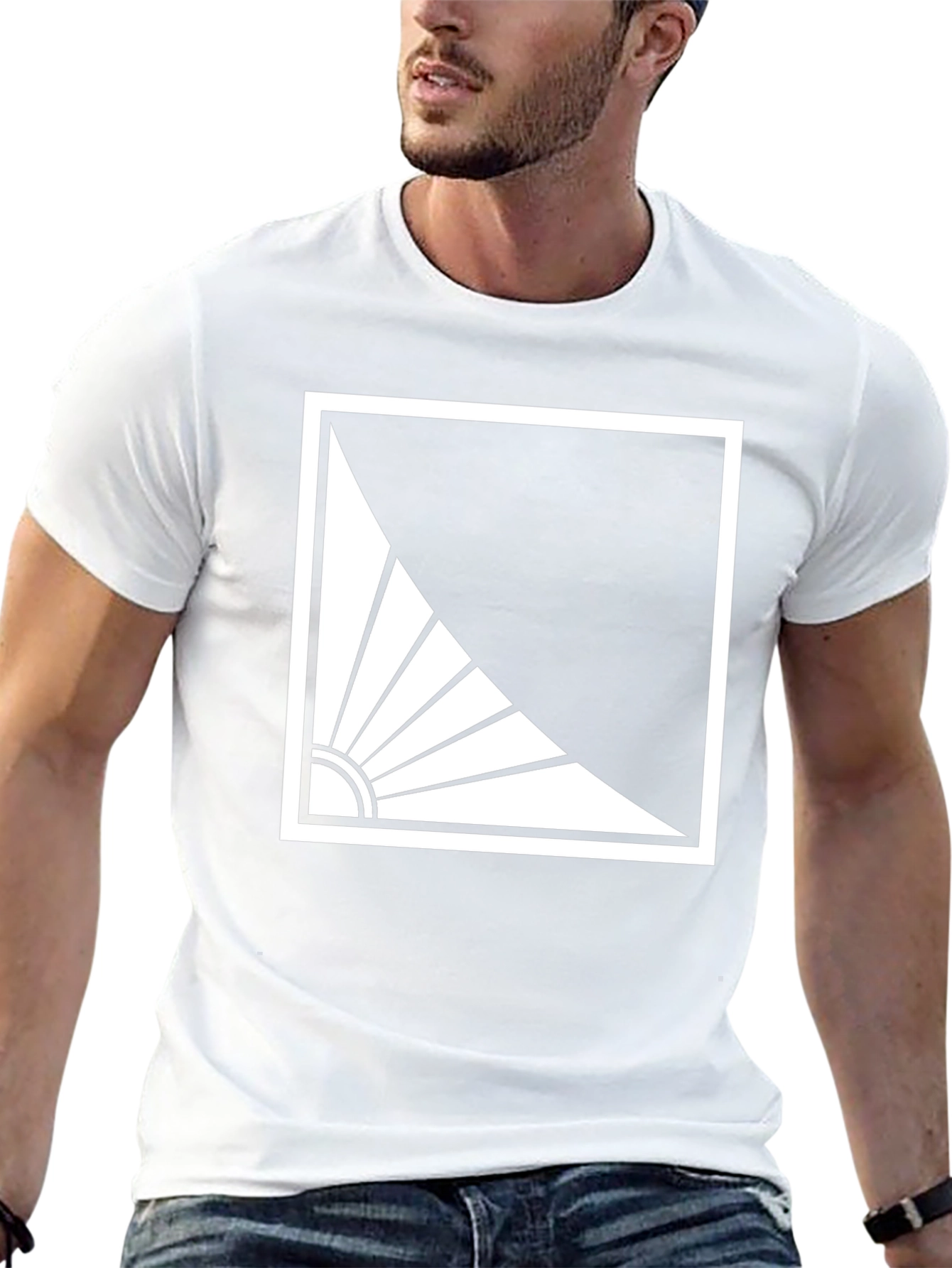 Abstract Sun Graphic Tee - Modern Style