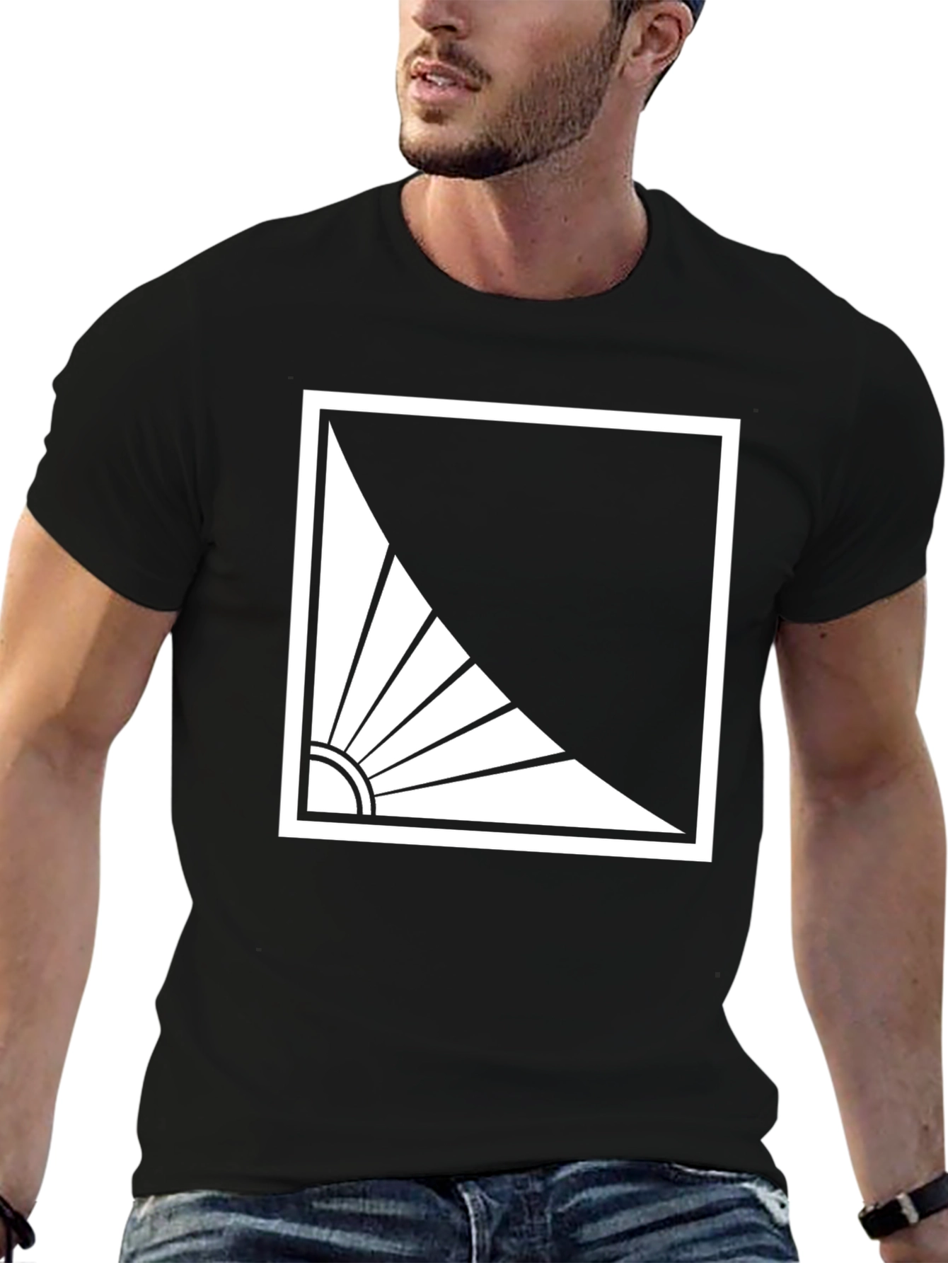 Abstract Sun Graphic Tee - Modern Style