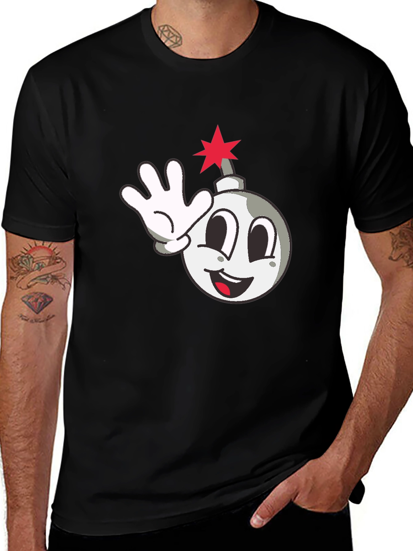 Cartoon Bomb Graphic T-Shirt