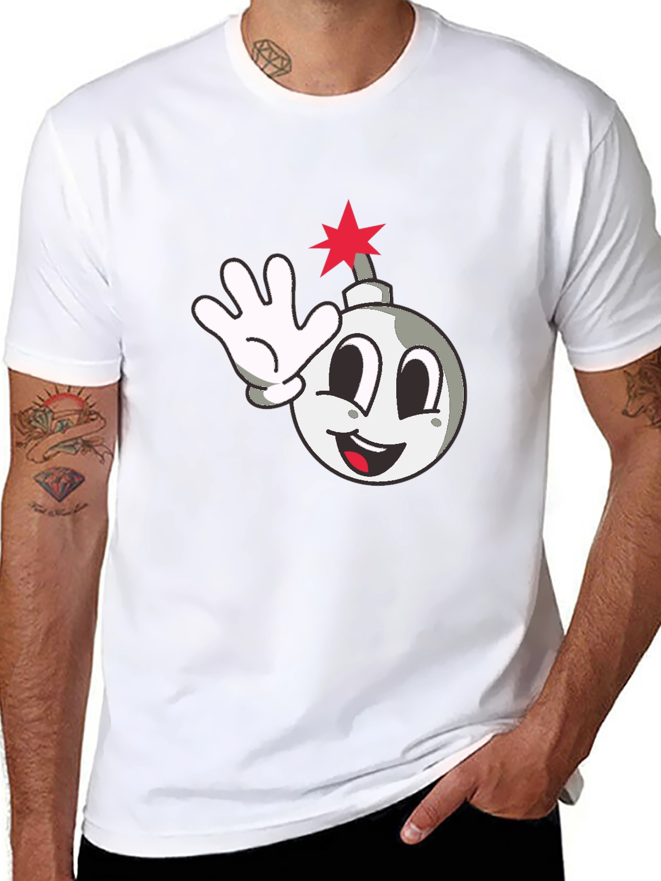 Cartoon Bomb Graphic T-Shirt