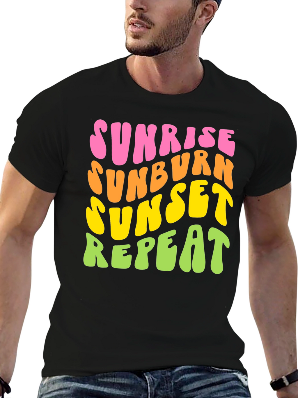 Sunrise Sunburn Sunset Repeat Graphic Tee