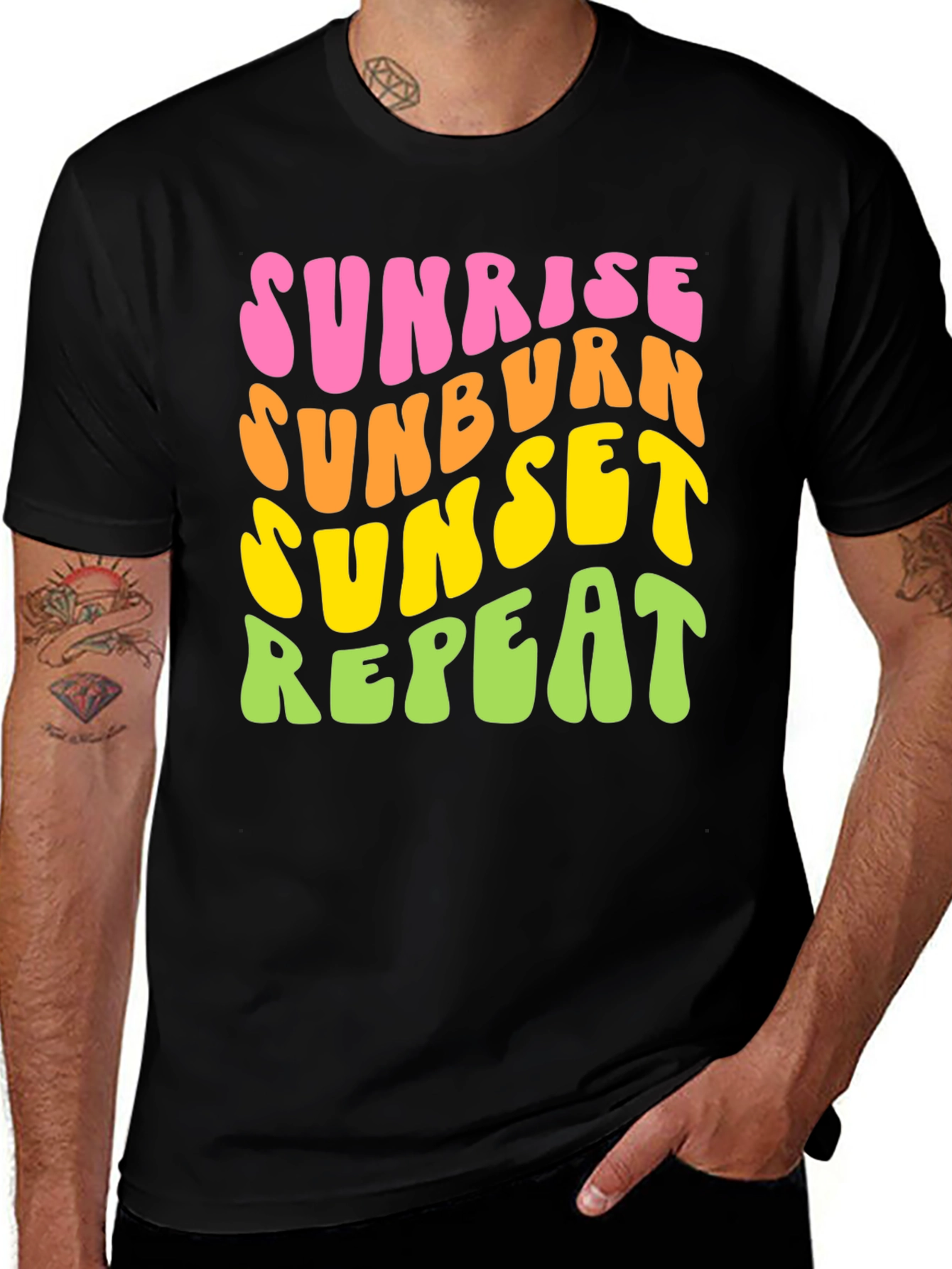 Sunrise Sunburn Sunset Repeat Graphic Tee