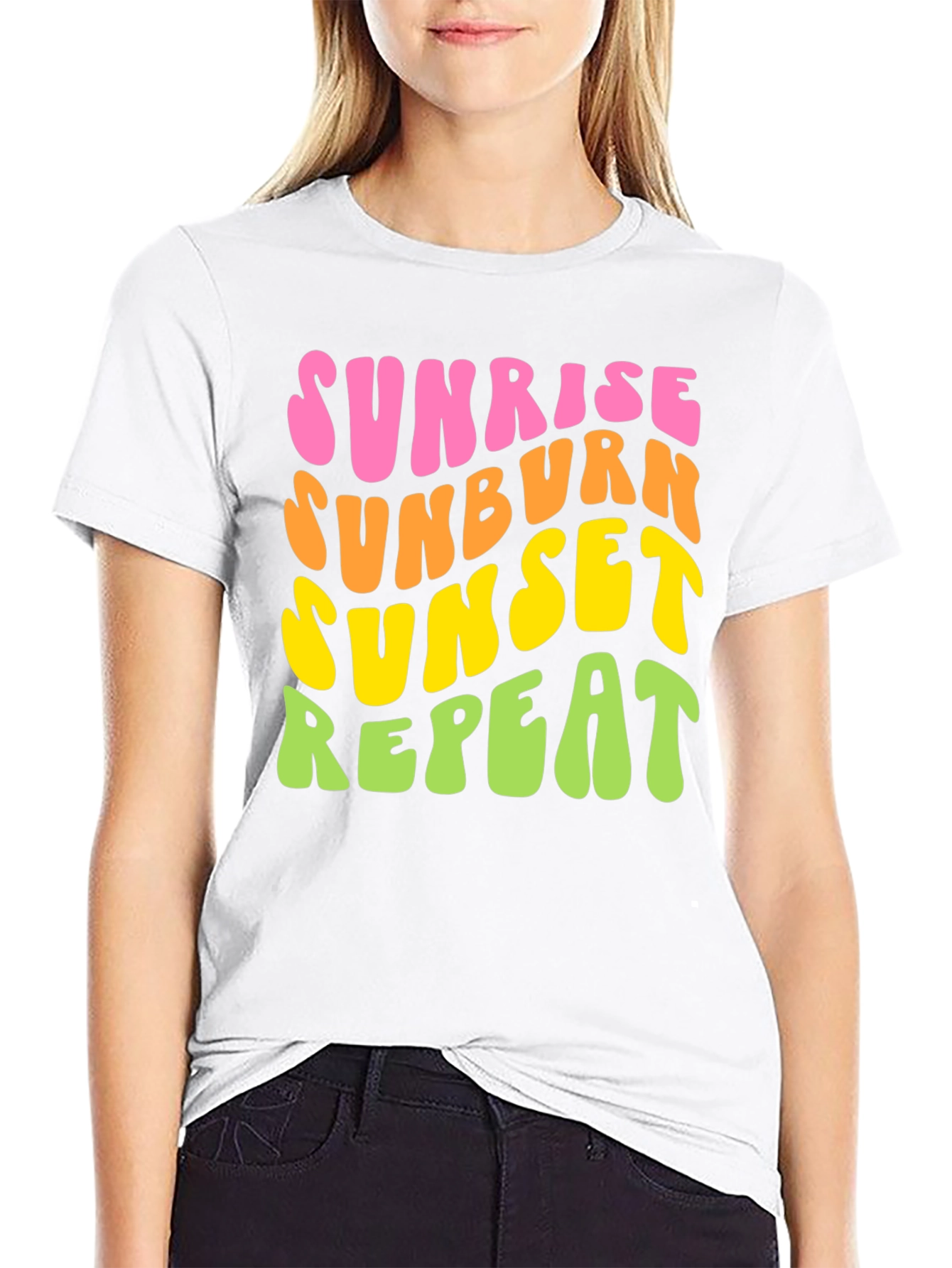 Sunrise Sunburn Sunset Repeat Graphic Tee