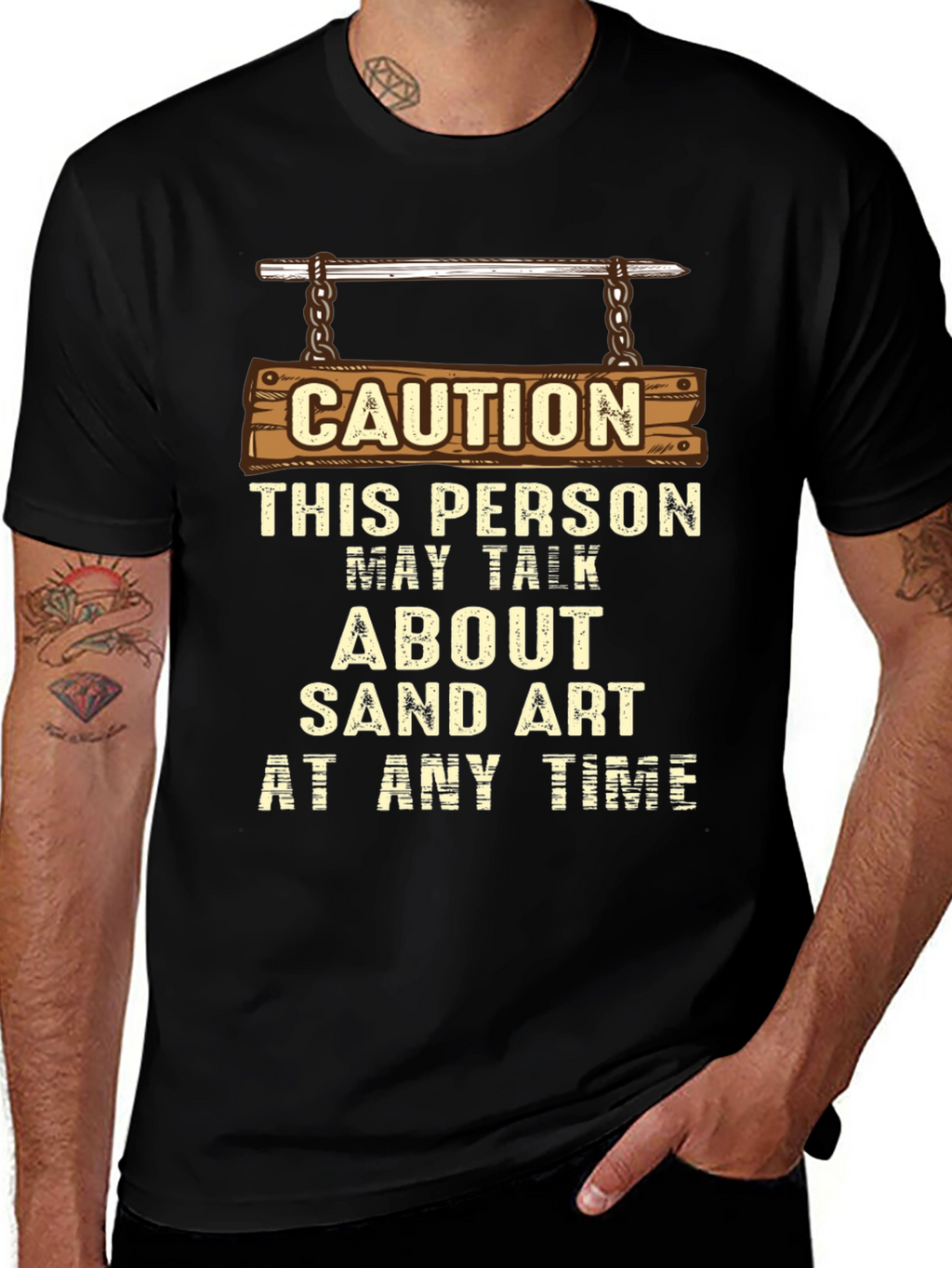 Caution Sand Art T-Shirt