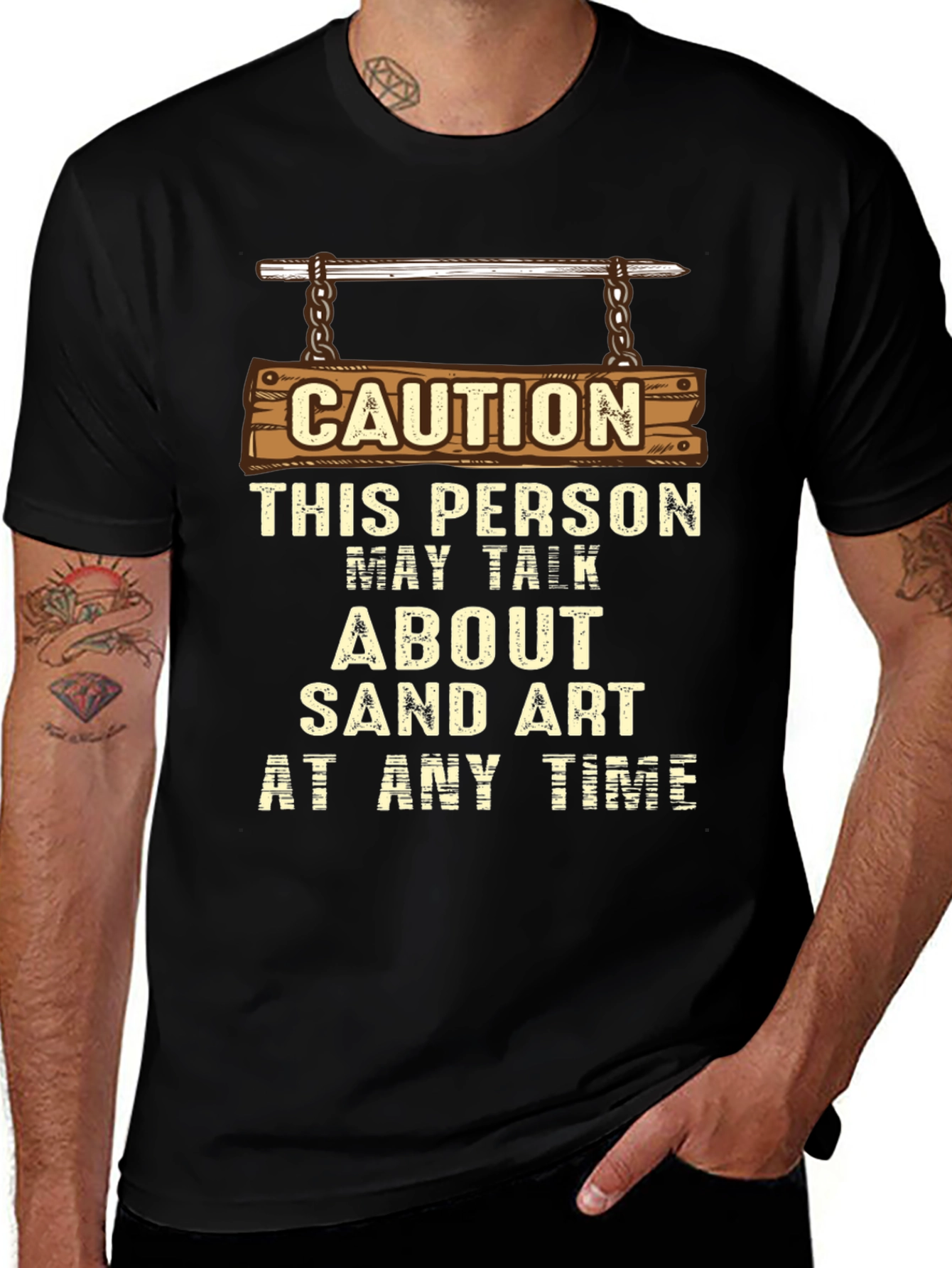 Caution Sand Art T-Shirt