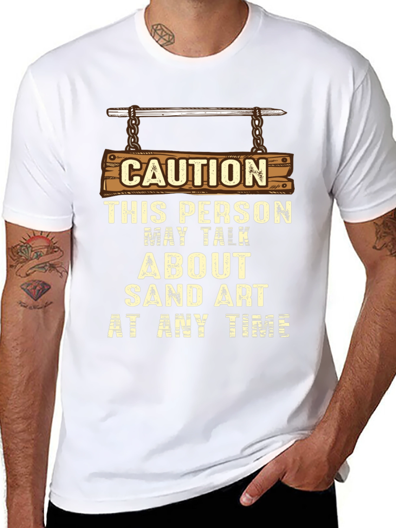 Caution Sand Art T-Shirt