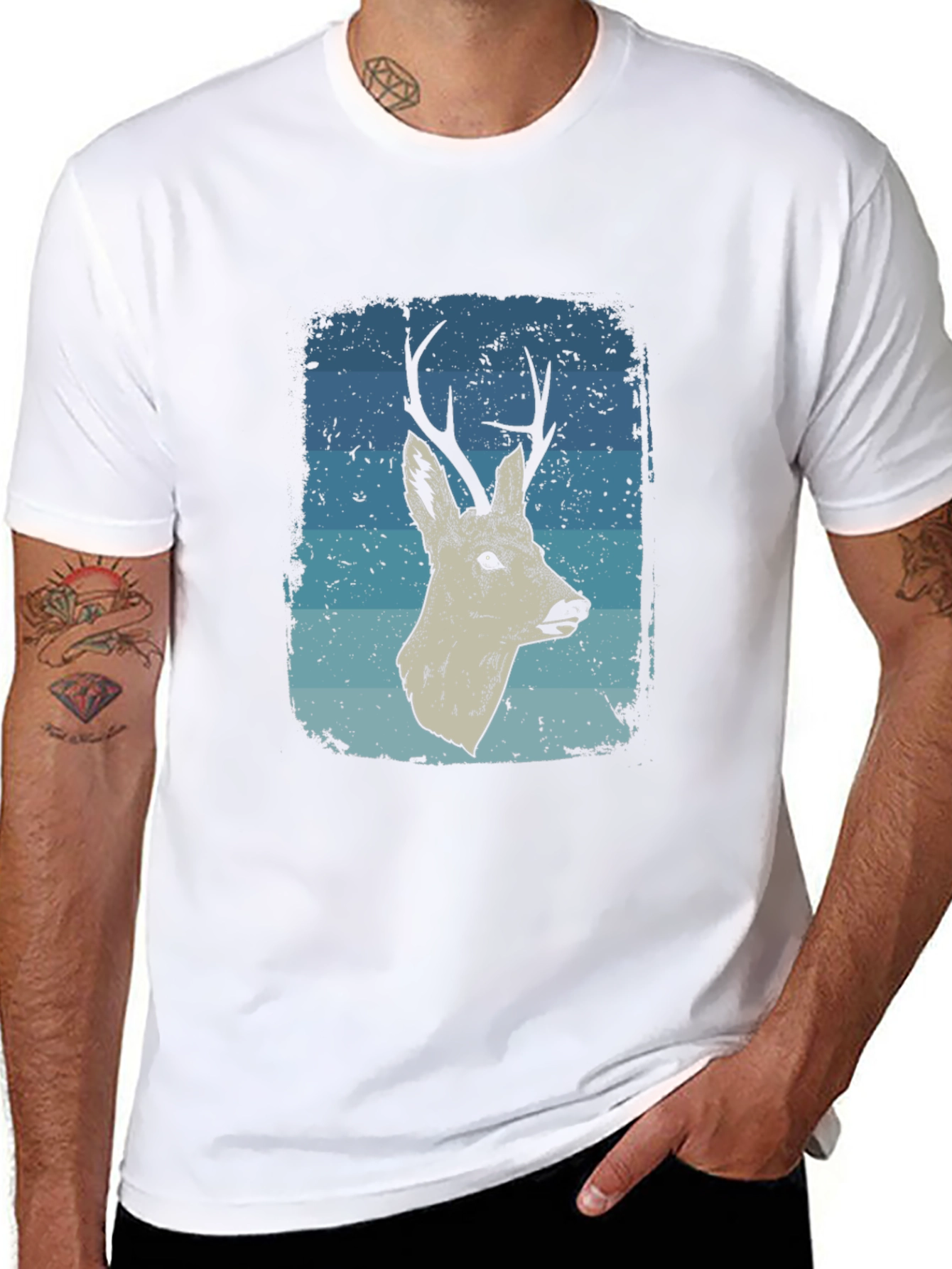 Deer Graphic T-Shirt - Mens Black Tee