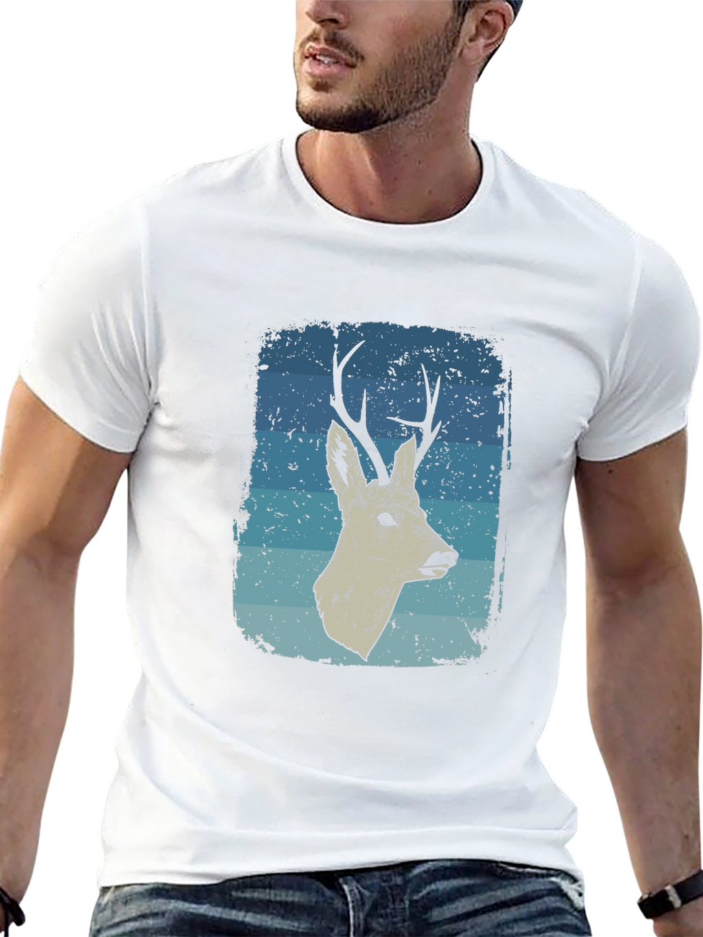 Deer Graphic T-Shirt - Mens Black Tee