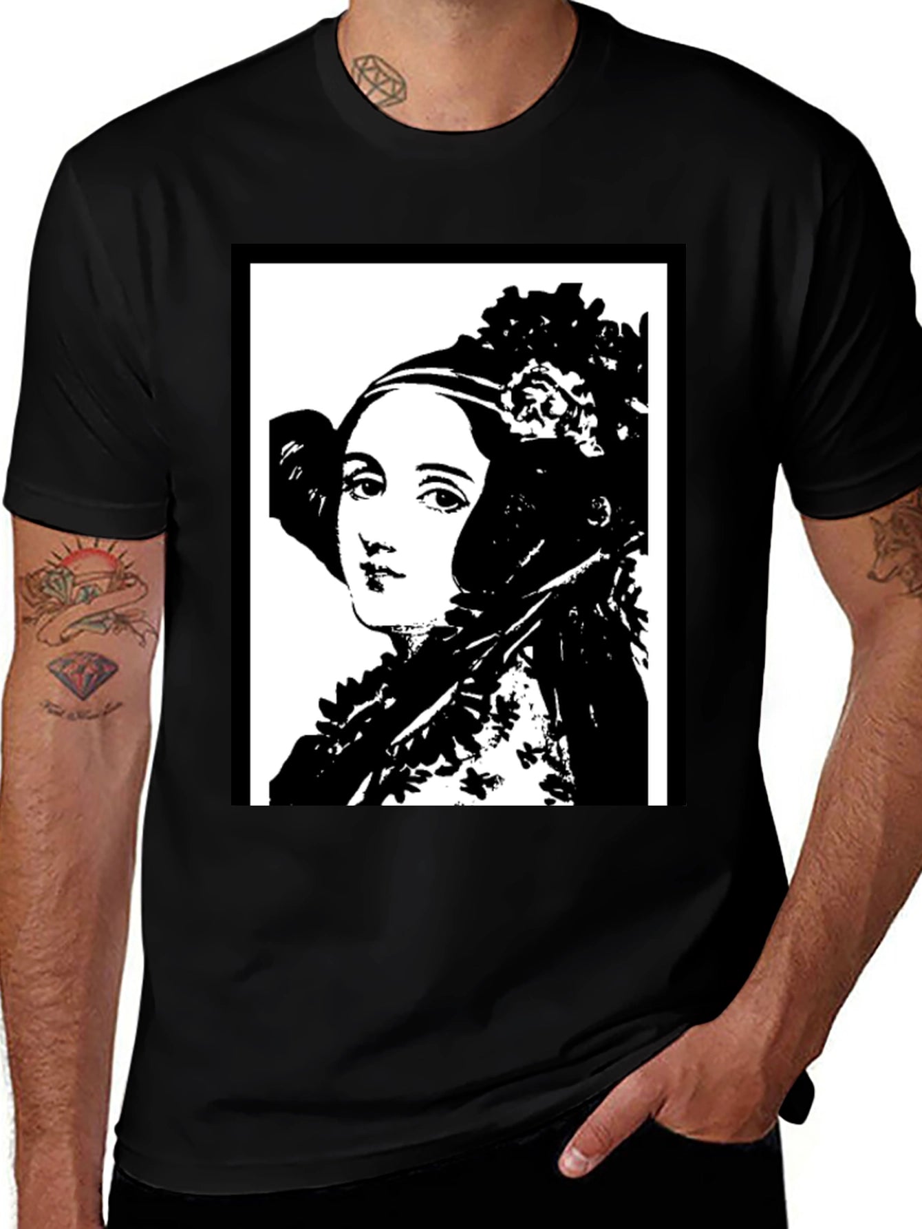 Ada Lovelace Portrait Graphic Tee - Black T-Shirt