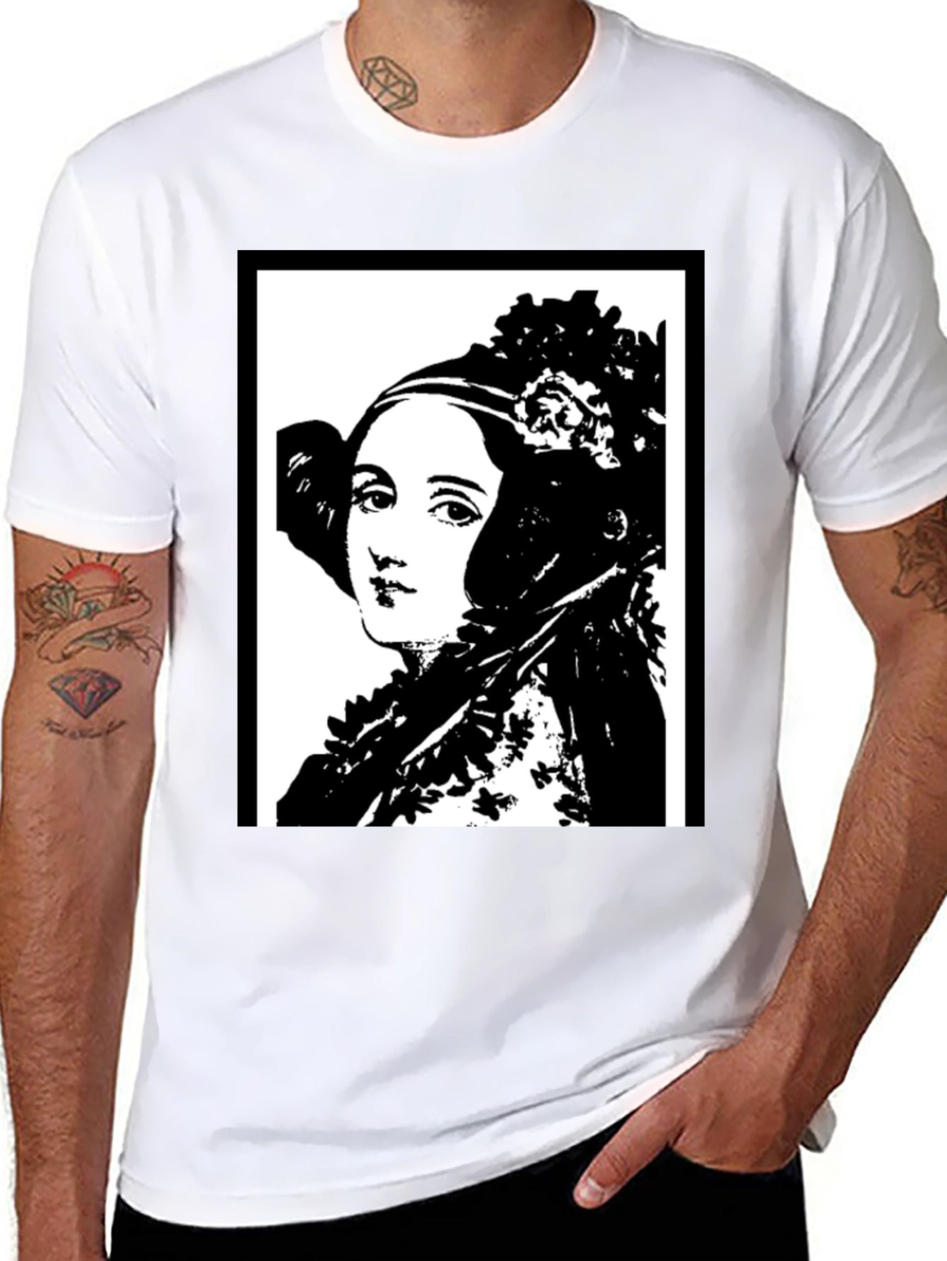 Ada Lovelace Portrait Graphic Tee - Black T-Shirt