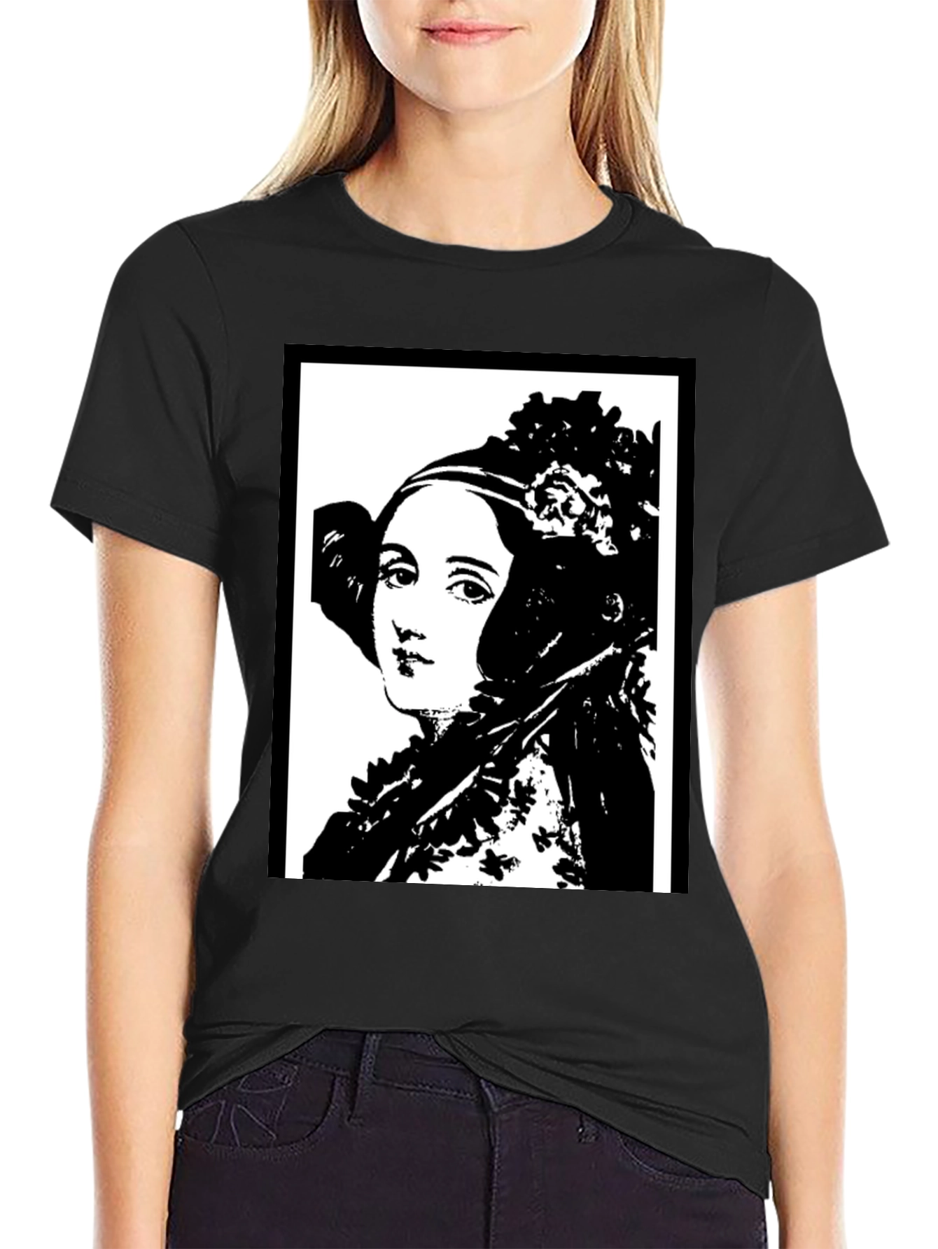 Ada Lovelace Portrait Graphic Tee - Black T-Shirt