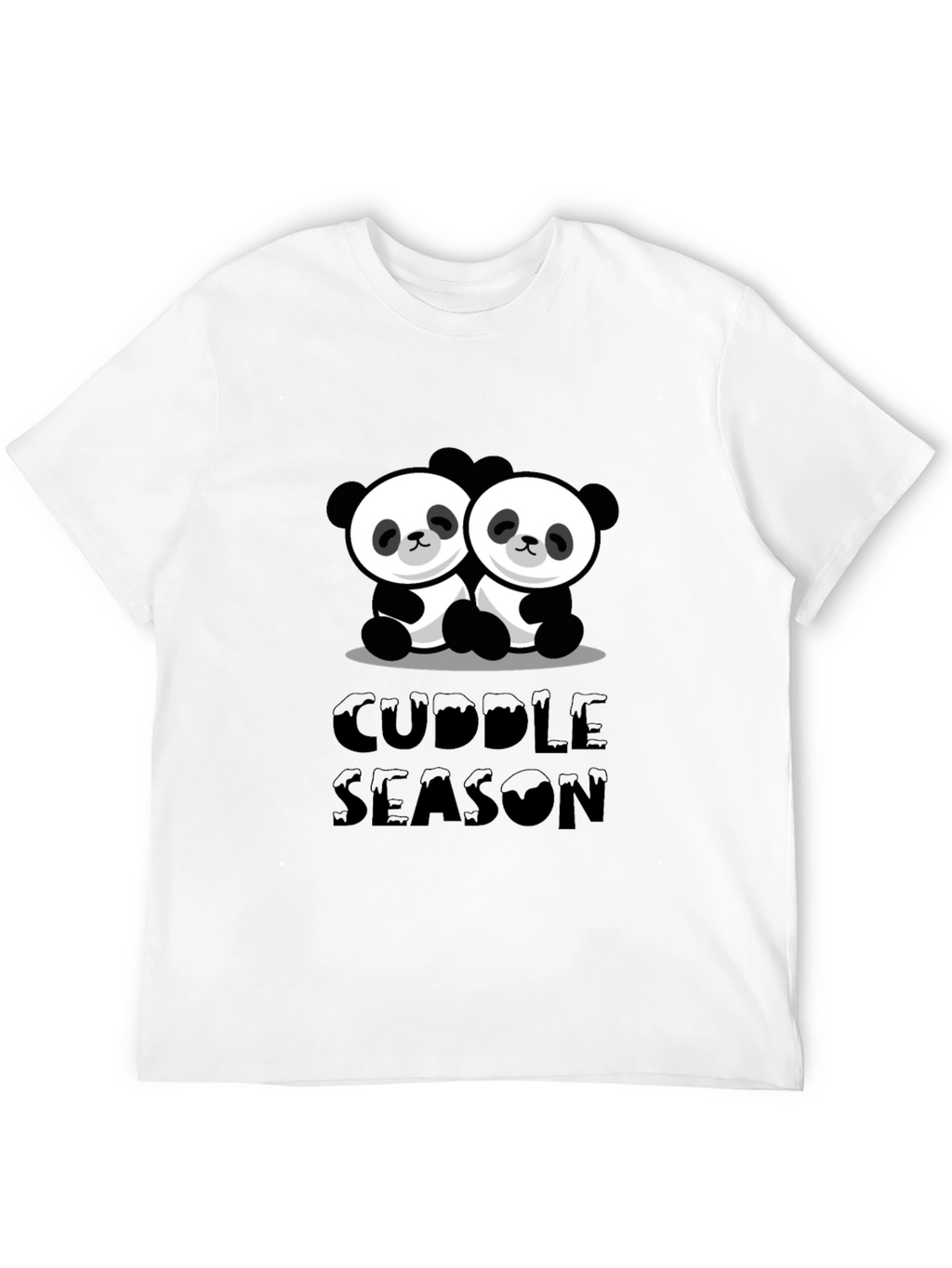 Cuddle Season Panda Bear Graphic Black T-Shirt