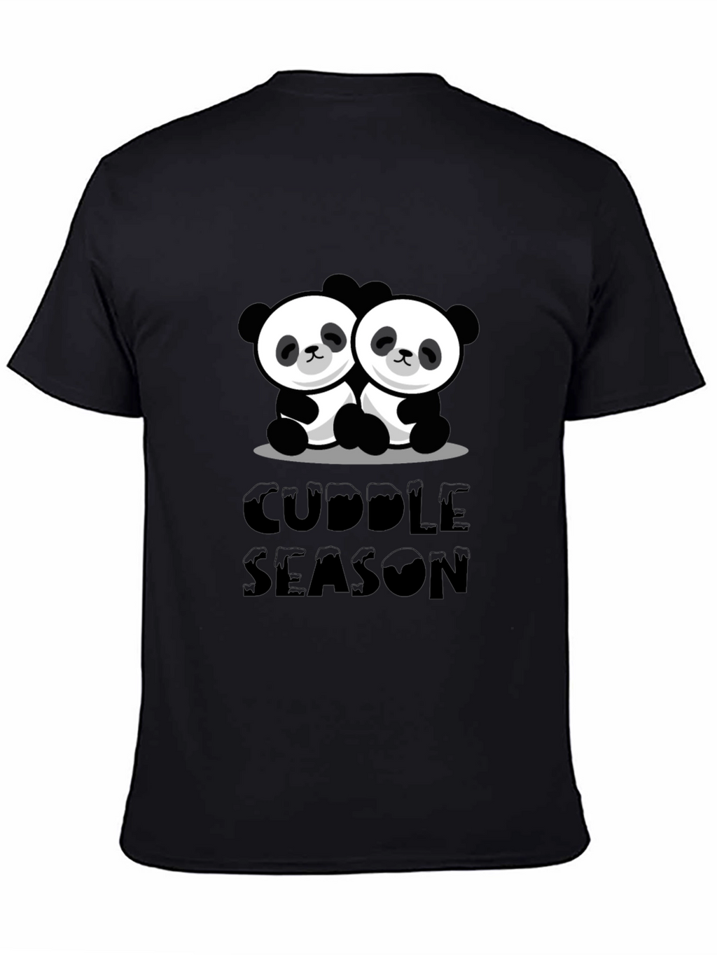 Cuddle Season Panda Bear Graphic Black T-Shirt