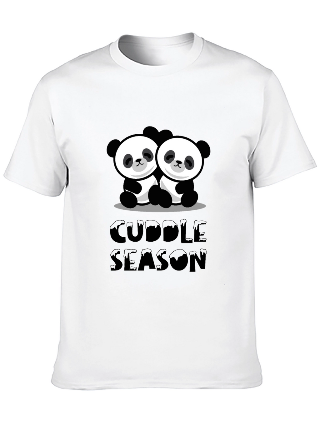 Cuddle Season Panda Bear Graphic Black T-Shirt
