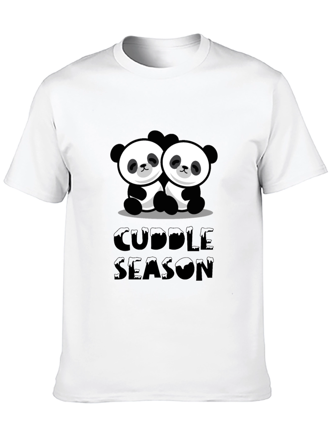 Cuddle Season Panda Bear Graphic Black T-Shirt