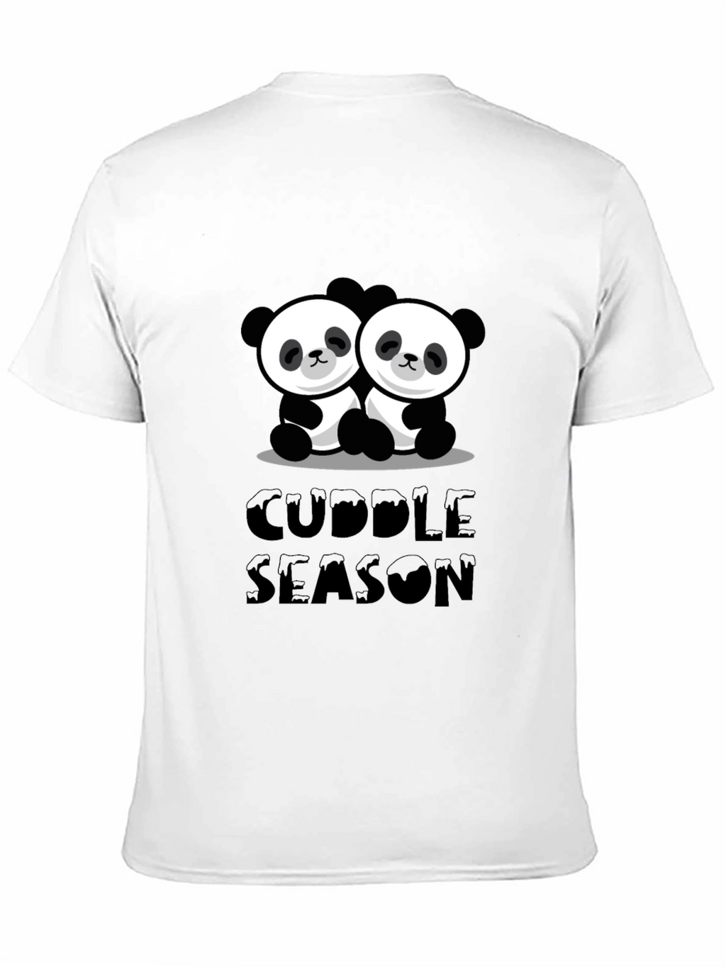 Cuddle Season Panda Bear Graphic Black T-Shirt