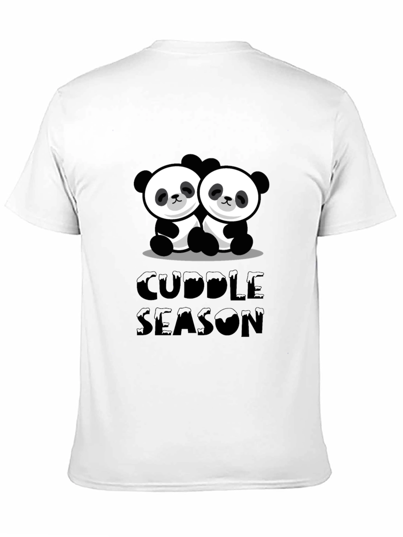 Cuddle Season Panda Bear Graphic Black T-Shirt
